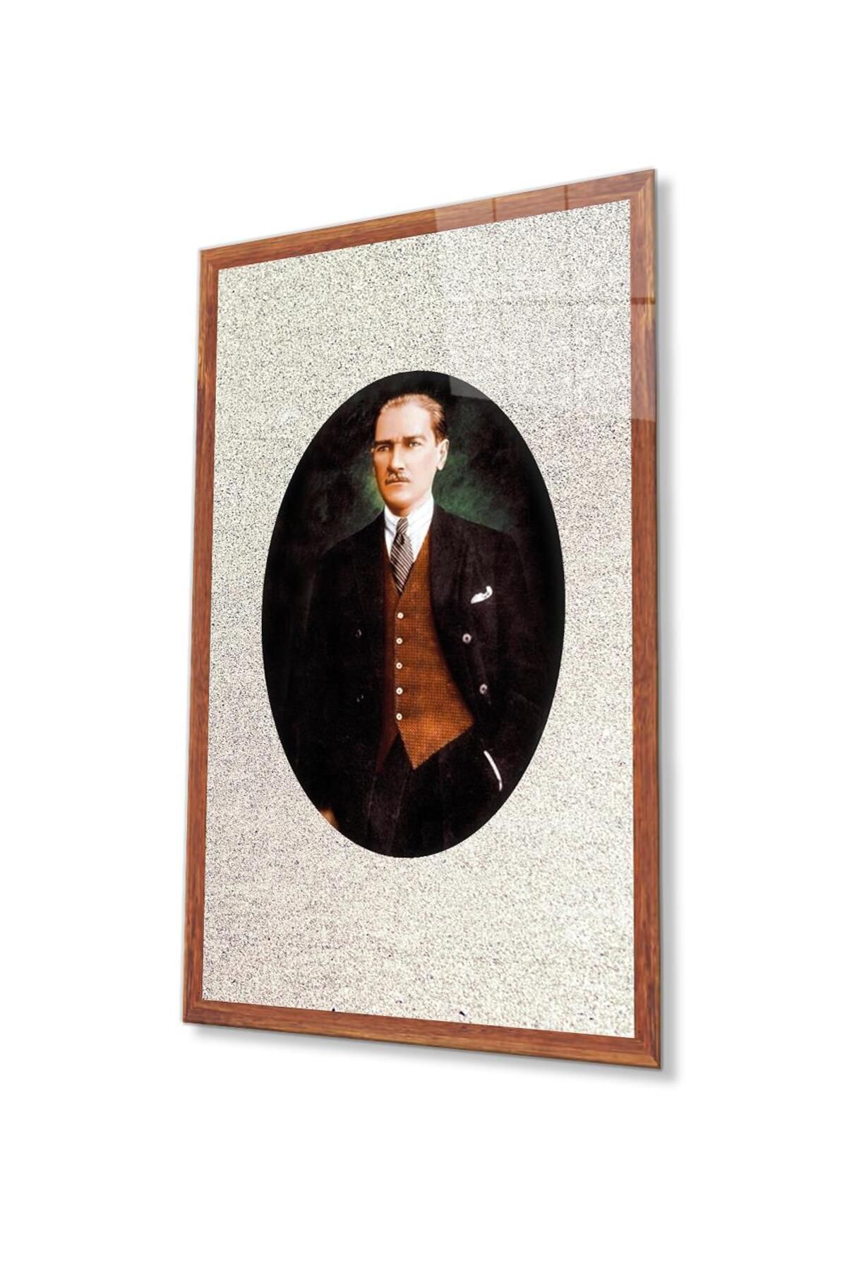 idealizbiz Atatürk Cam Tablo 4mm Dayanıklı Temperli Cam, Atatürk Glass Wall Art
