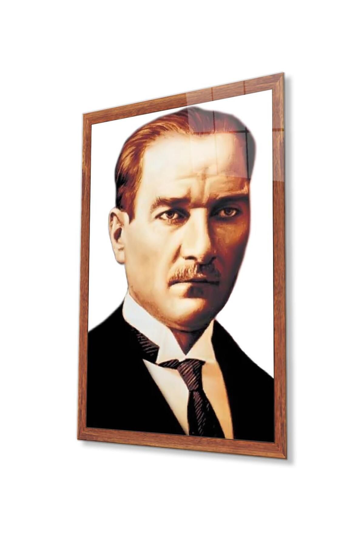 idealizbiz Atatürk Cam Tablo 4mm Dayanıklı Temperli Cam, Atatürk Glass Wall Art