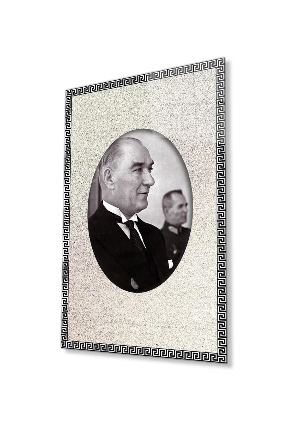 idealizbiz Atatürk Cam Tablo 4mm Dayanıklı Temperli Cam, Atatürk Glass Wall Art