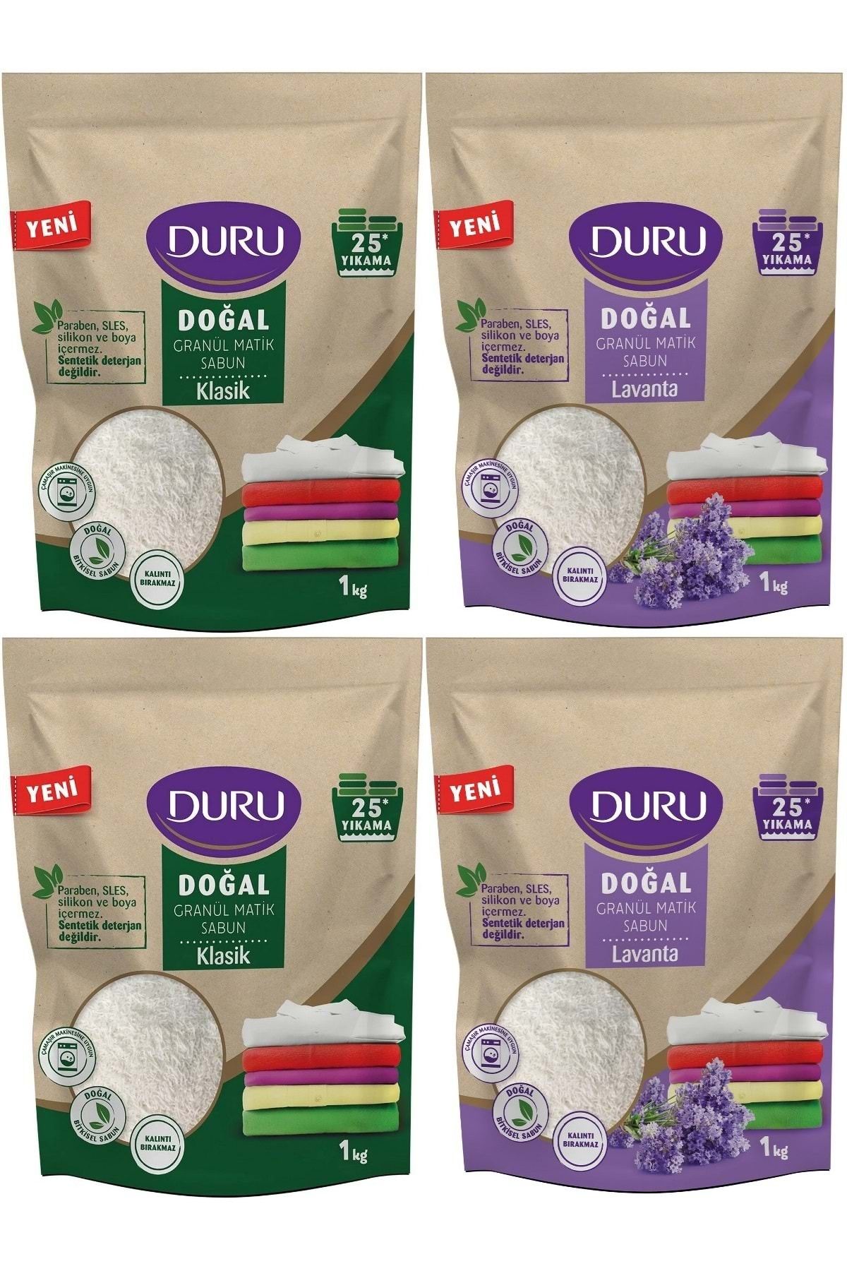 Duru Doğal Granül Matik SabunTozu Karma Set (Klasik/Lavanta) 4KG (100 Yıkama)