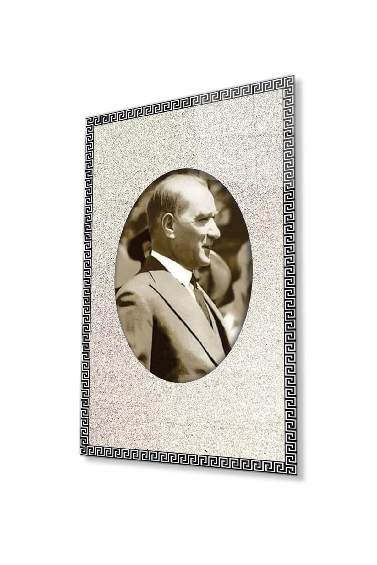 idealizbiz Atatürk Cam Tablo 4mm Dayanıklı Temperli Cam, Atatürk Glass Wall Art