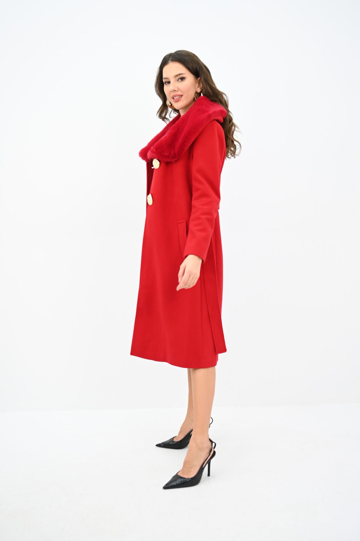 Koza Butik-Coat - Red - Regular fit 4