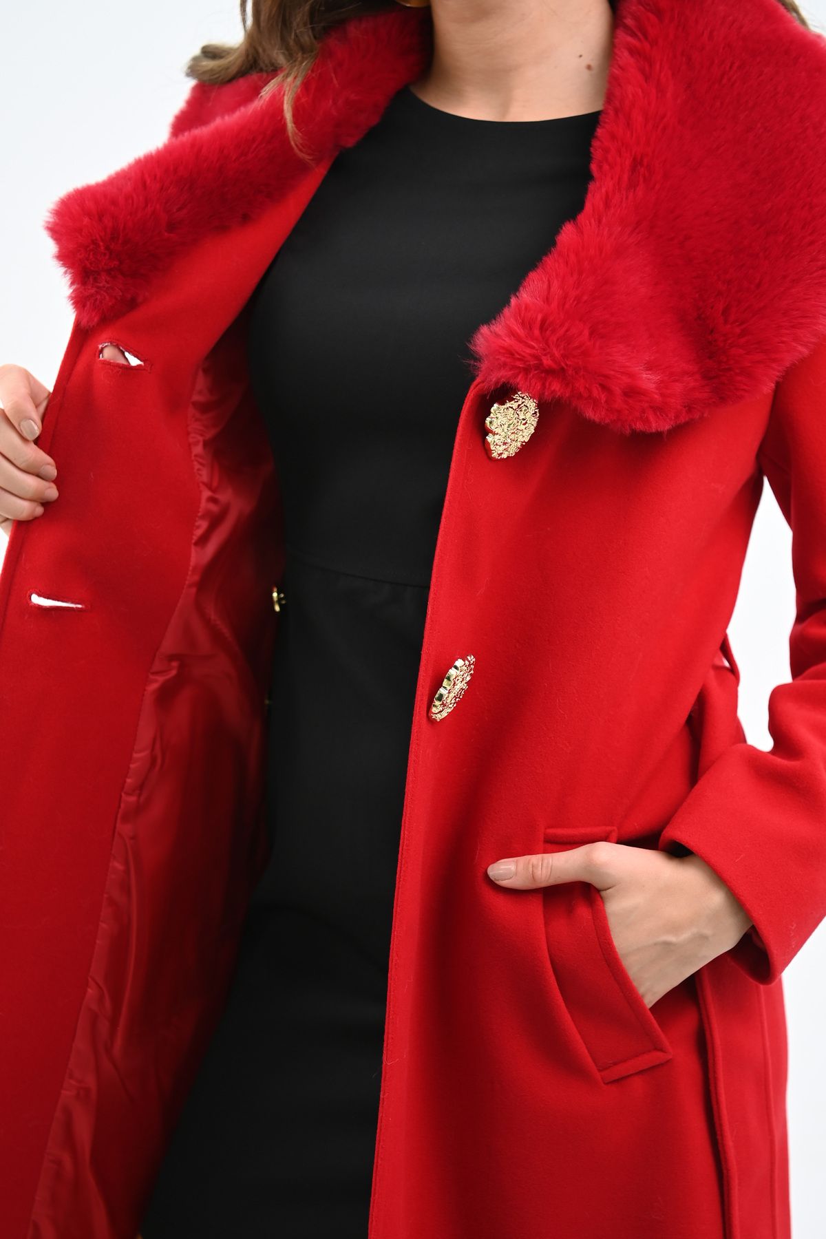 Koza Butik-Coat - Red - Regular fit 6