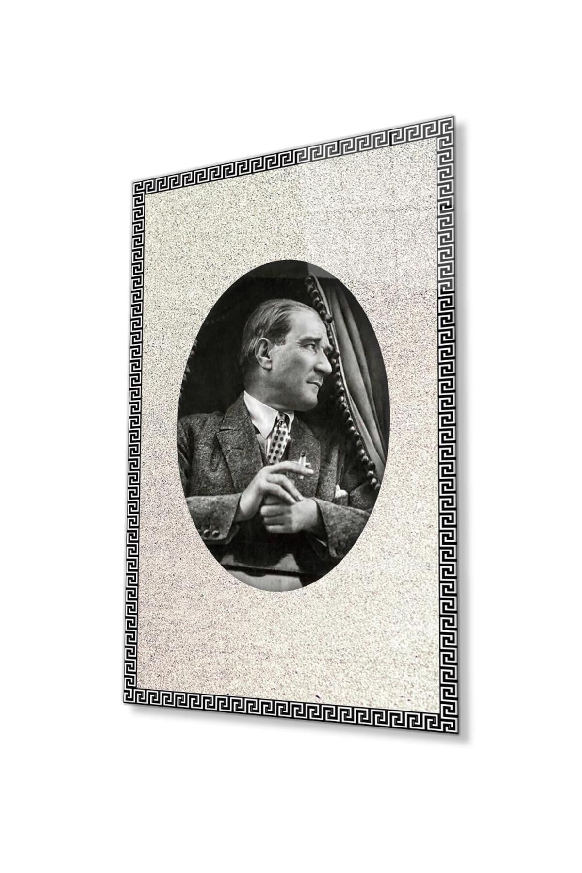 idealizbiz Atatürk Cam Tablo 4mm Dayanıklı Temperli Cam, Atatürk Glass Wall Art