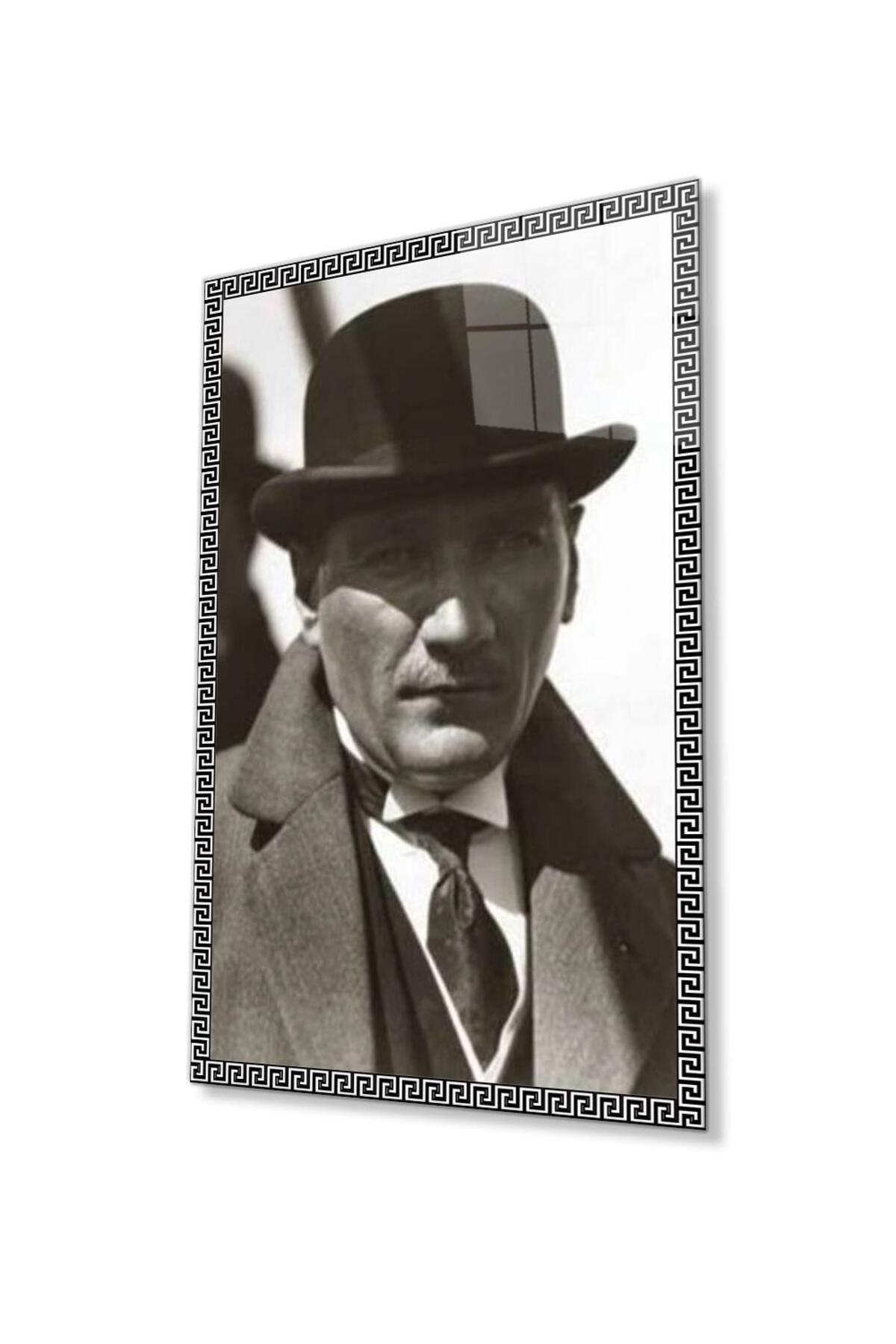 idealizbiz Atatürk Cam Tablo 4mm Dayanıklı Temperli Cam, Atatürk Glass Wall Art