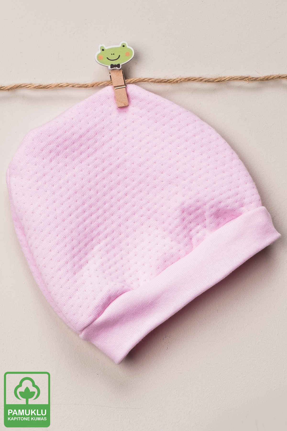 Miniel Unisex Bebek Organik Pamuklu Kapitone Kumaş Yenidoğan 3Lü Bebek Bere Renkli Set fotoğrafı 3 (önizleme)