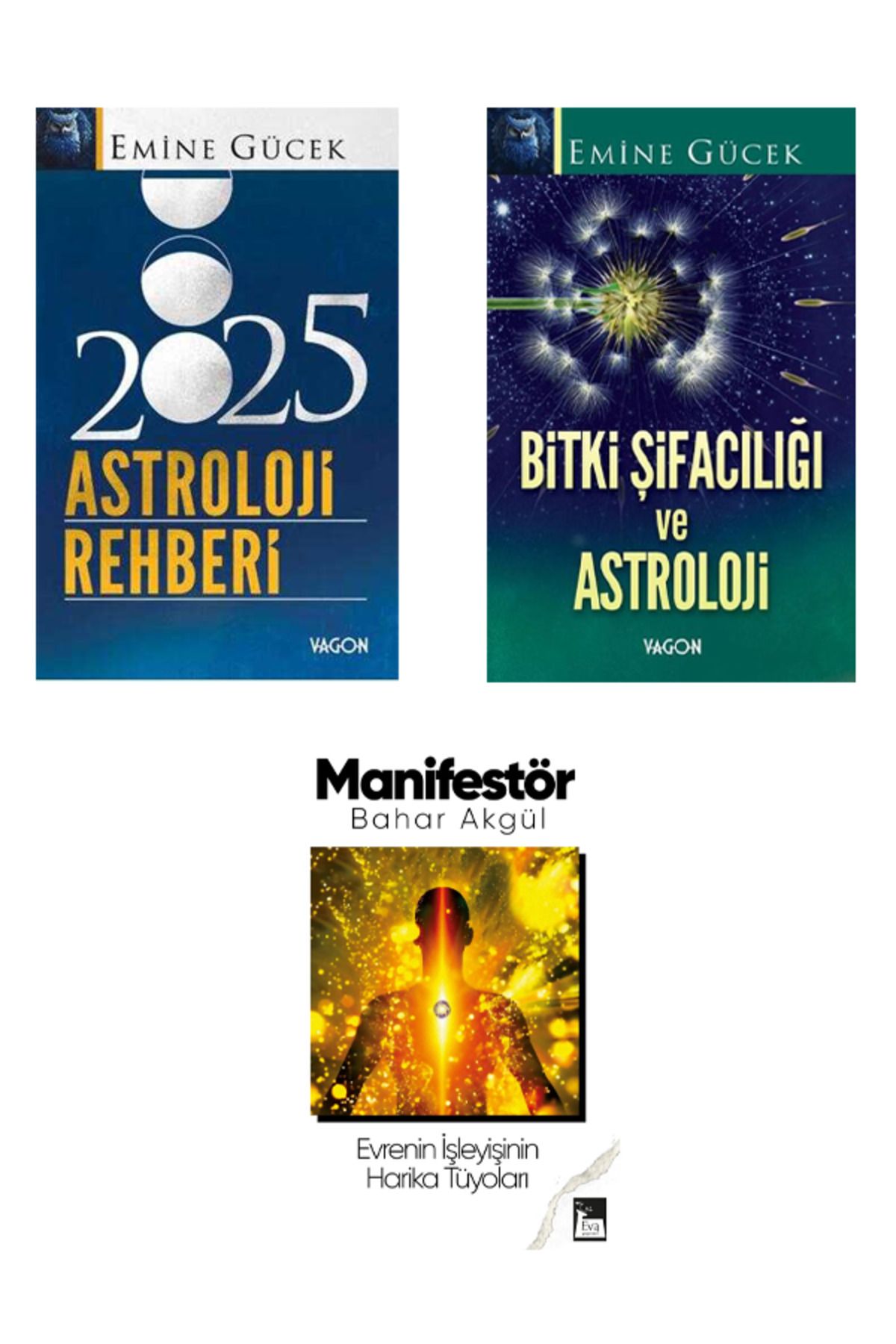 Vagon Kitap 2025 Astroloji Rehberi - Bitki Şifacılığı Emine Gücek - Manifestör Hediye ( 3 Kitap Takım)
