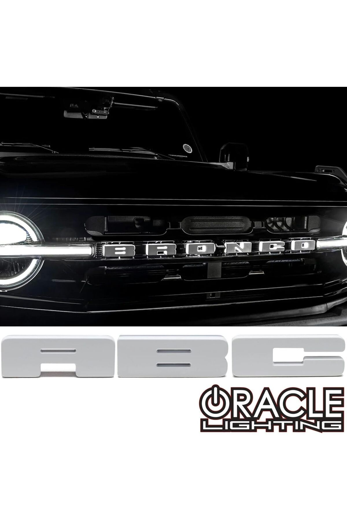 oracle-Universal Illuminated LED Letter Badge - Matte White Surface - B - White LED 3