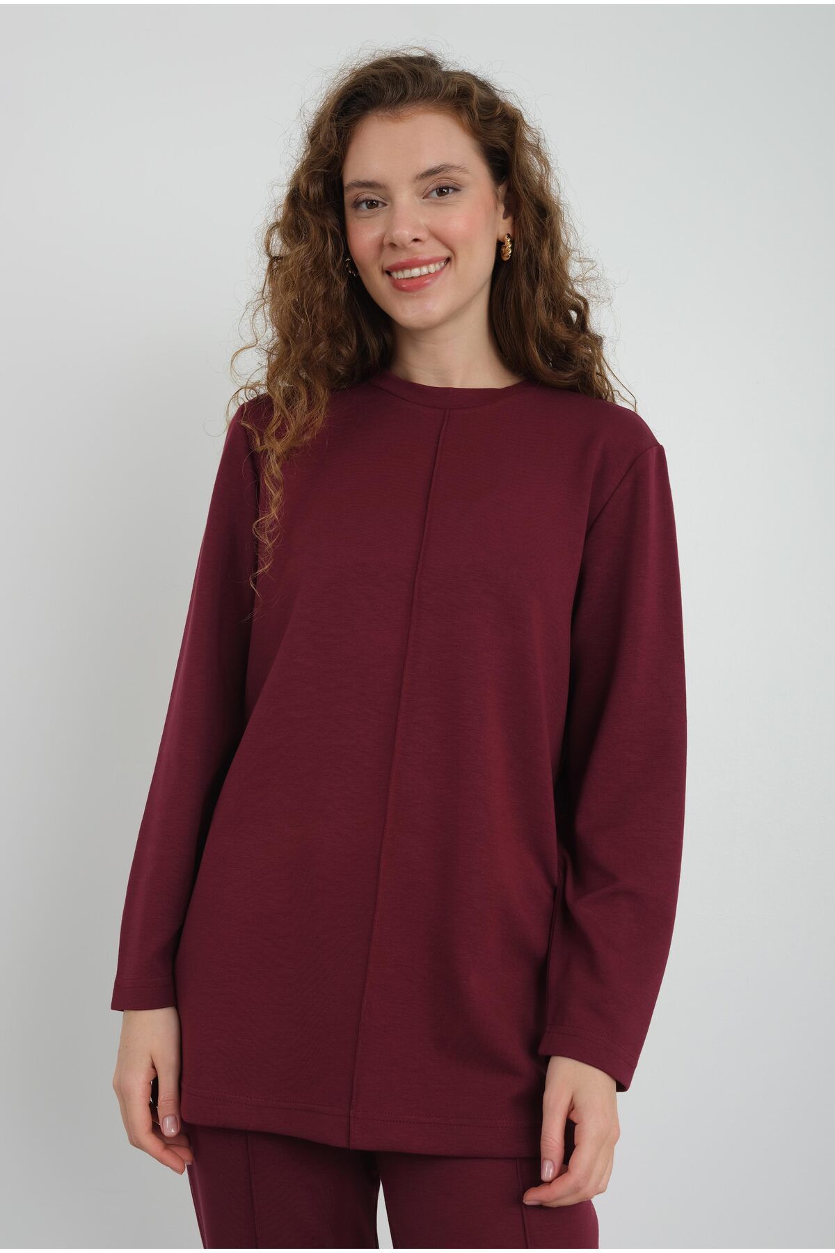 HEQA-Burgundy Modal Sweat - Ribbed 5