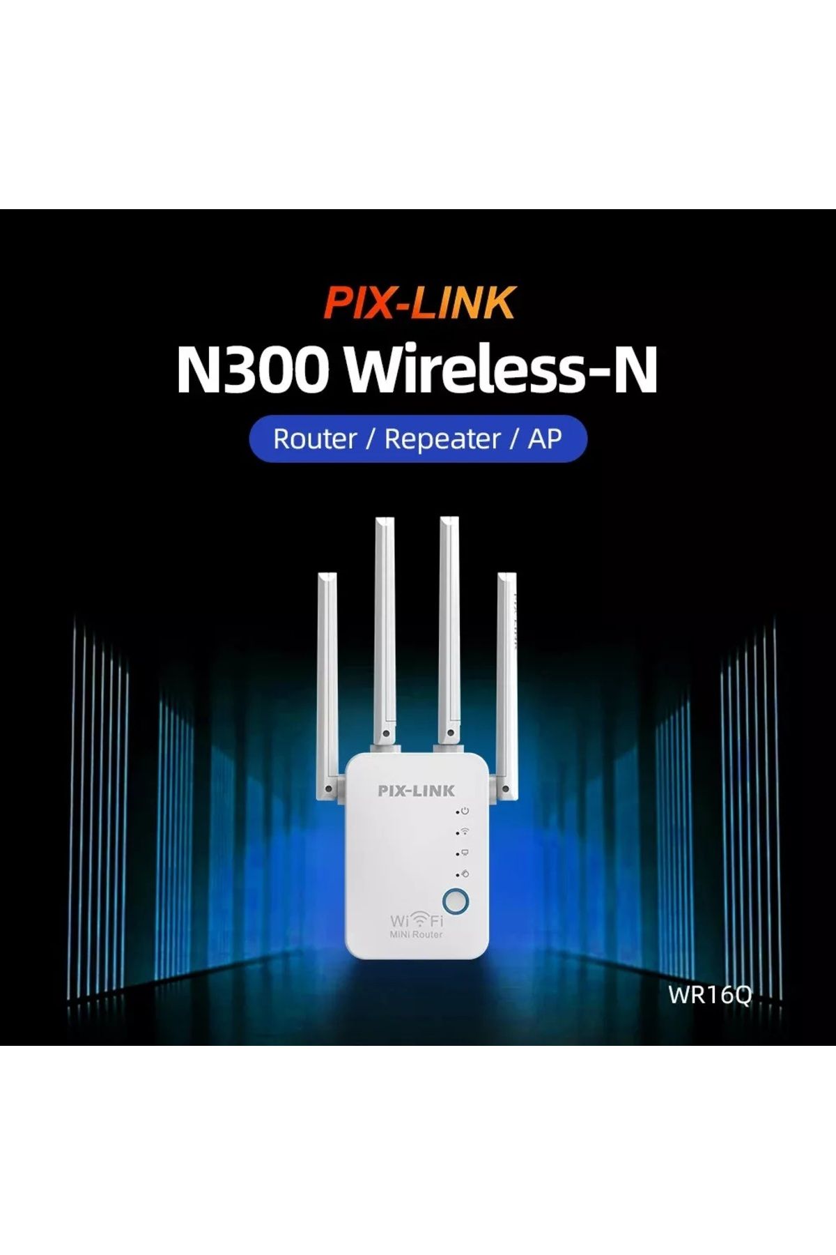 OYKUTECH PixSeries Mini Wifi Router 2.4Ghz 300Mbps Wr16q