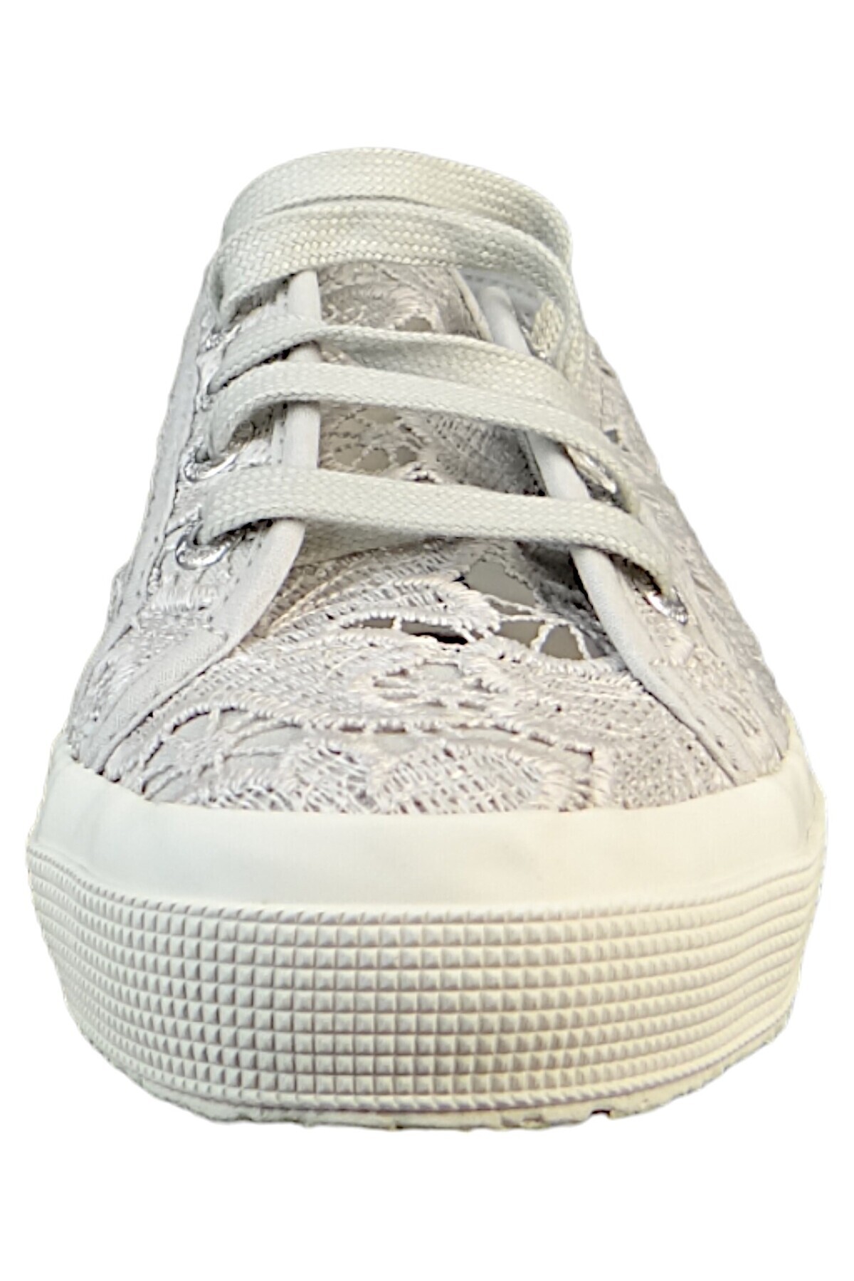 Superga-Damen Low Sneaker 2750 Macrame Low Top S81219W Grau A0B szürke ezüst textil 6