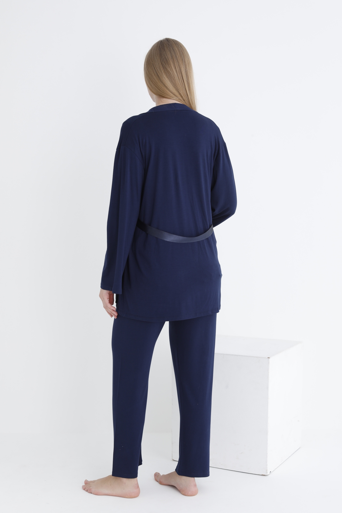 Miss Dünya Lissa Sabahlıklı Fırfır Detaylı Kısa Kol Emzirmeye Uygun Hamile ve Lohusa Pijama Takımı fotoğrafı 3 (önizleme)