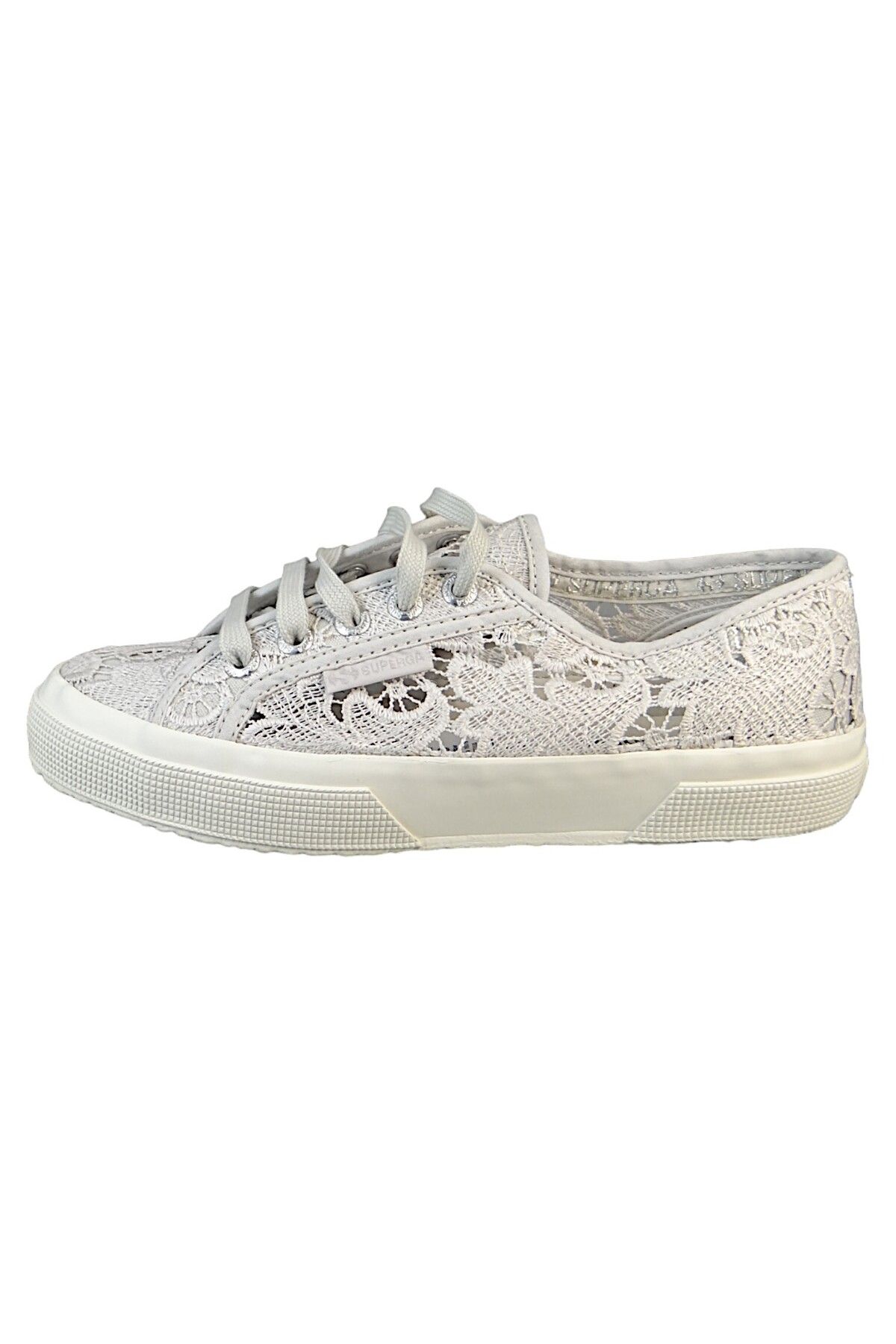 Superga-Damen Low Sneaker 2750 Macrame Low Top S81219W Grau A0B szürke ezüst textil 3