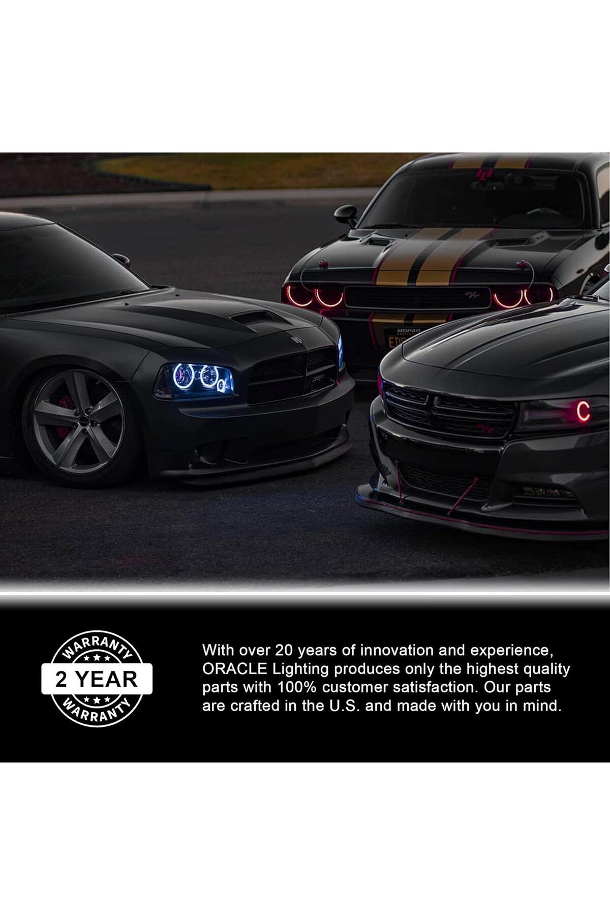 oracle-مصابيح أمامية Oculus Bi-LED Projector مقاس 18-24 بوصة لسيارة Jeep Wrangler JL وGladiator JT، باللون الأسود غير اللامع 6
