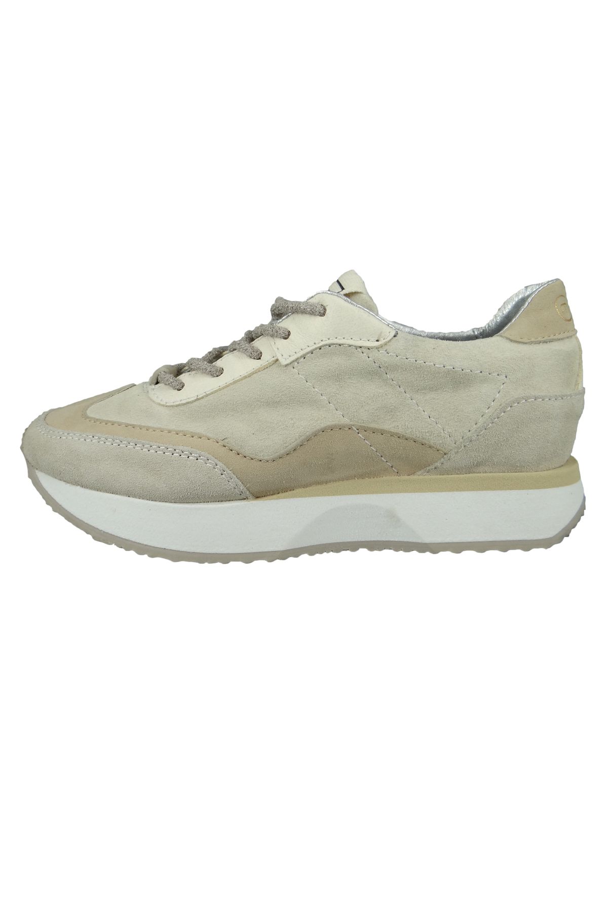 Mjus-Damen Low Sneaker Fizz Low Top P49101-0201 Creme 0001 Capppucino Latte Leder und Textil 3