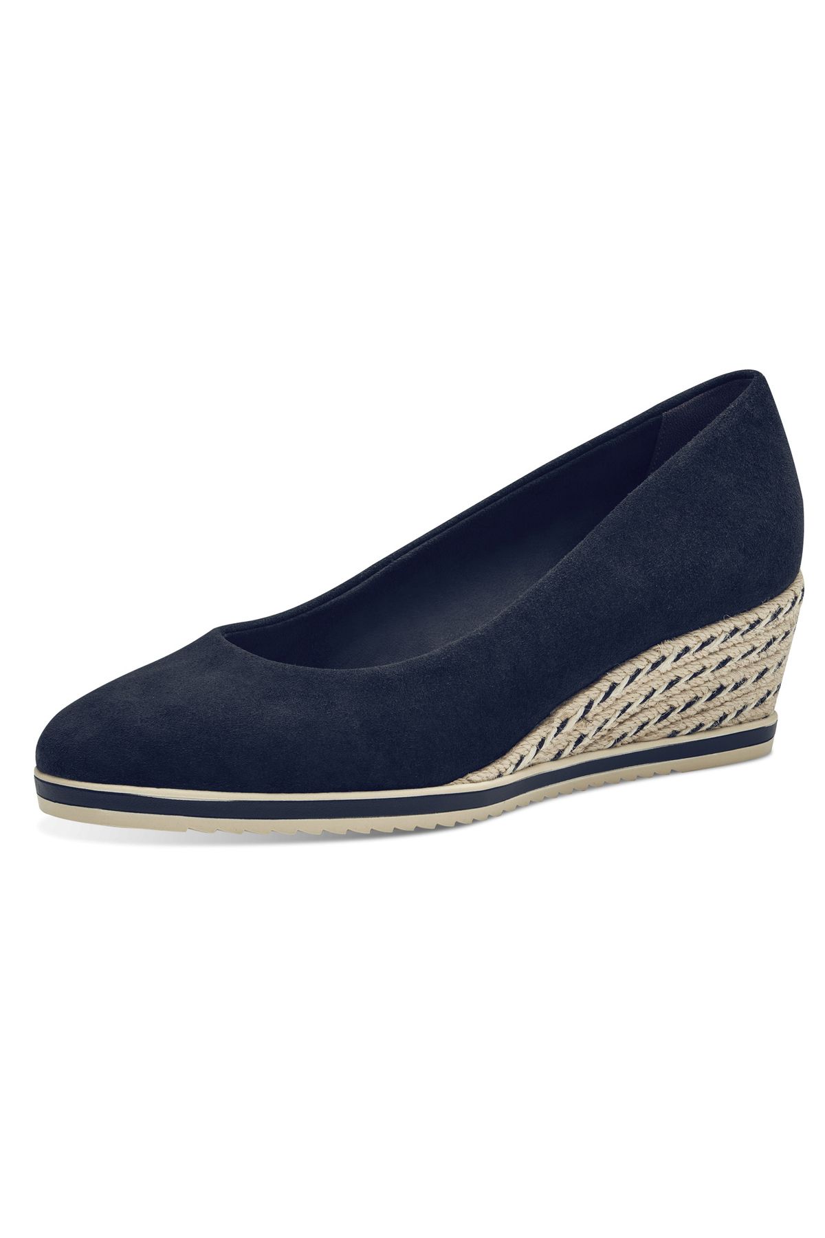 Tamaris-Damen Klassische Pumps Keil 1-22303-42 Blau 805 Navy Leder mit TOUCH-IT 2