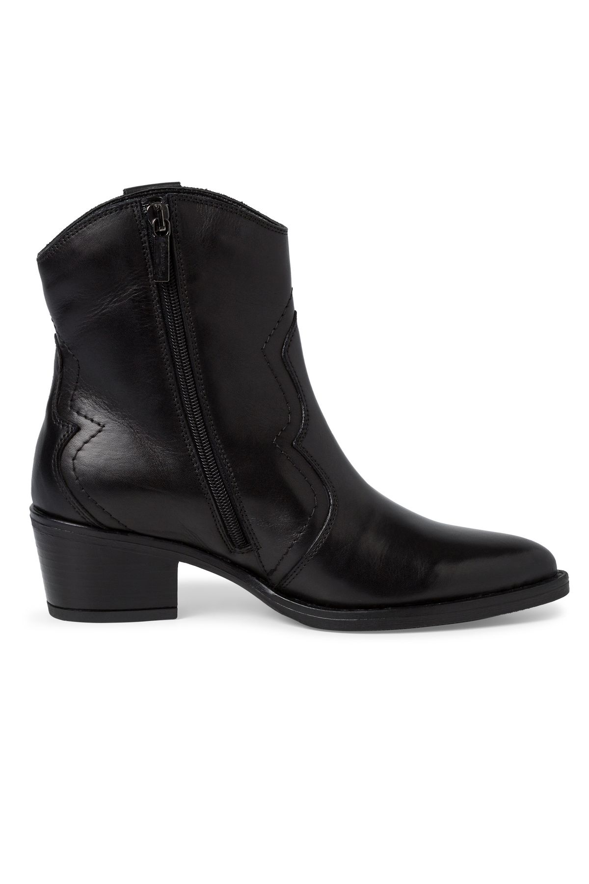 Tamaris-Damen Elegante Stiefelette Western 1-25702-41 Schwarz 003 Black Leder mit TOUCH-IT 5