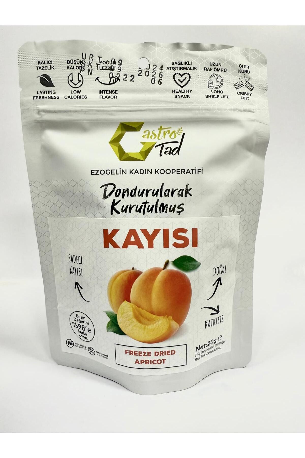 GASTROTAD 20 gr Freeze Dry (Dondurularak Kurutulmuş Çıtır Kayısı)