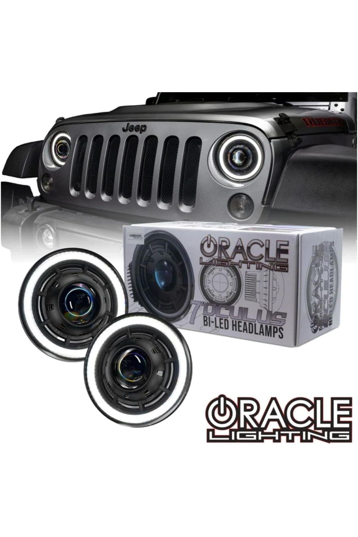 oracle-مصابيح أمامية Oculus Bi-LED Projector لسيارة Jeep Wrangler JK 07-17 1