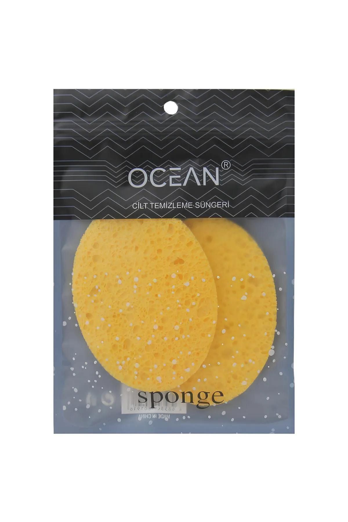 Ocean-2-Piece Yellow Cleansing Sponge - Face and Makeup 2