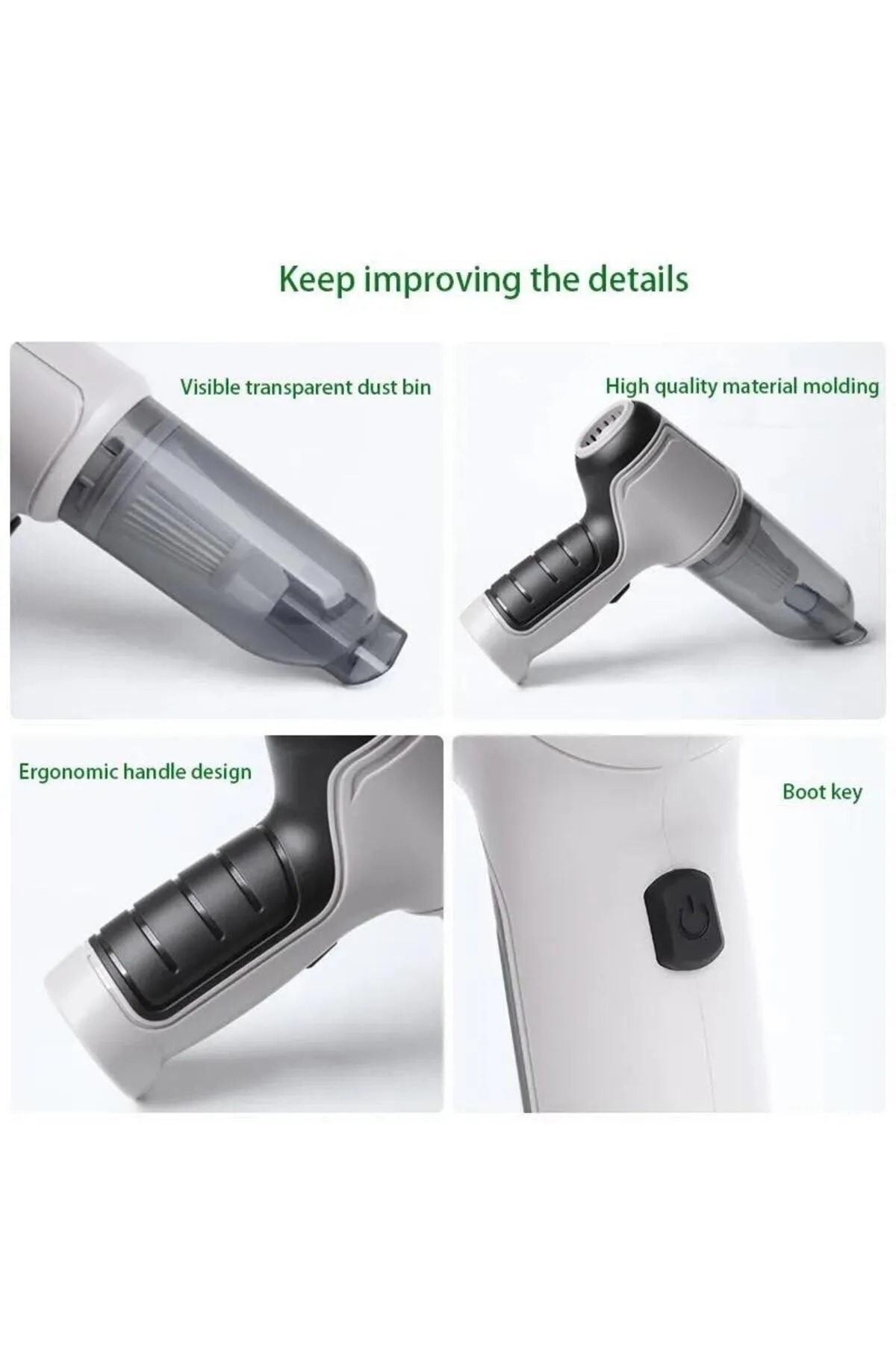 shoptekno Pro 120w 6000pa Güçlü Emiş Ve Üfleme Özellikli Ev Araç Kablosuz Şarjlı El Süpürgesi