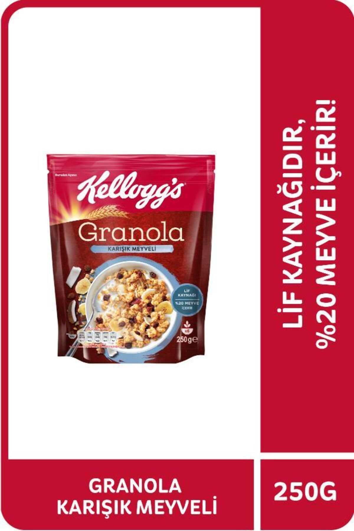 Kellogg's Granola Karışık Meyveli 250 G,%45 Yulaf Içerir,lif Kaynağı,%20 Kurutulmuş Meyve