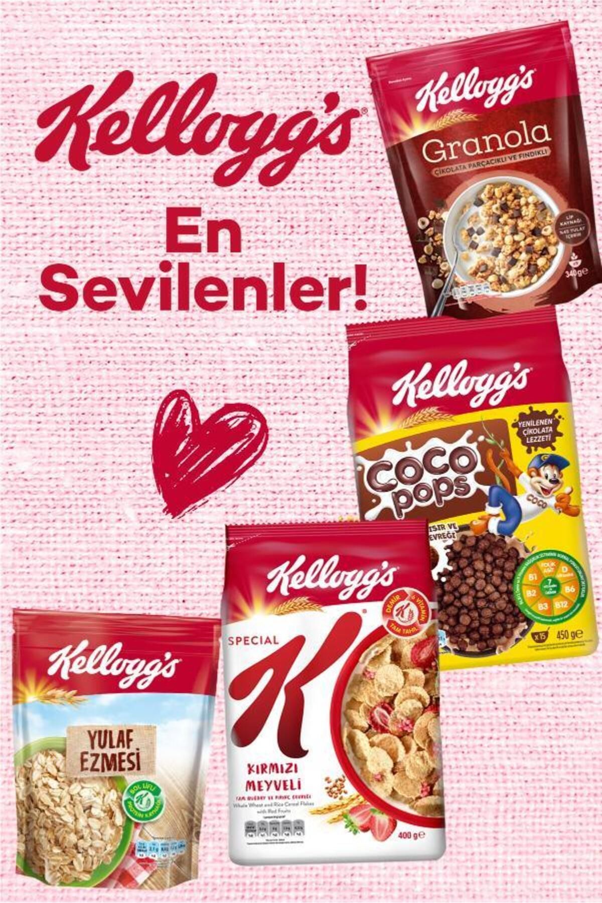 Kellogg's Çikolata Parçacıklı&fındıklı Granola 340 Gr,yulaf Ezmesi,special K Ve Cocopops Kahvaltılık