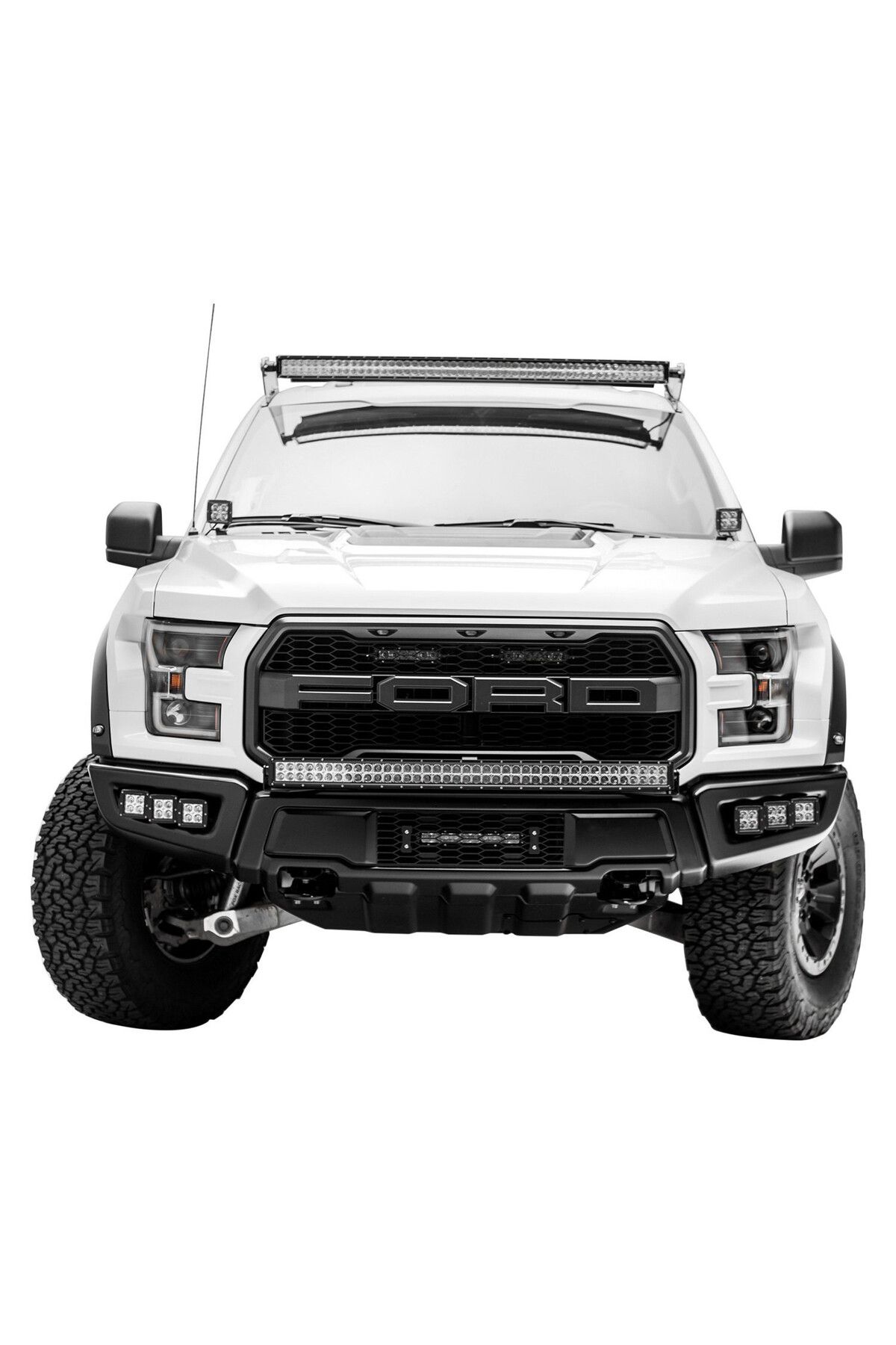 American Off Road-Ford F150 Raptor 17-20 Front Bumper 40" Light Bar Brackets 1