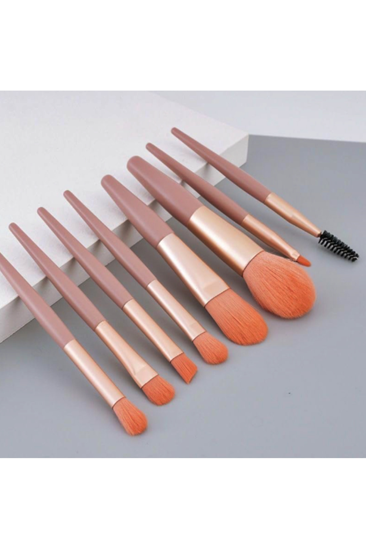 Çanta Boy Deri Kılıflı 8 Parça Mini makyaj Fırçası Seti 11 CM Yumuşak Uçlu Makyaj Fırça Seti PEMBE — COO8-pembe mini fırça_mş — تصویر 3 از 6