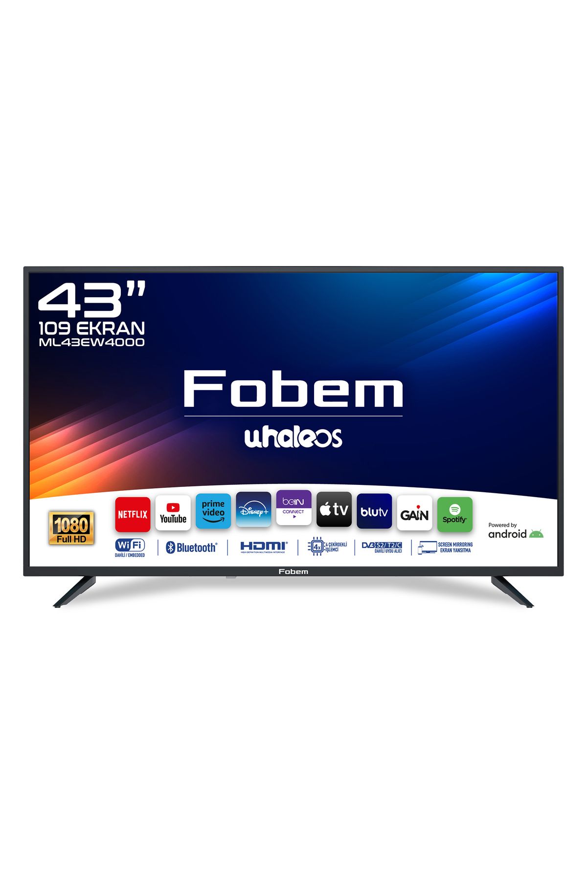 FOBEM ML43EW4000 43’’ 109cm Ekran Full HD Whale OS Smart TV Dahili Uydu Alıcılı