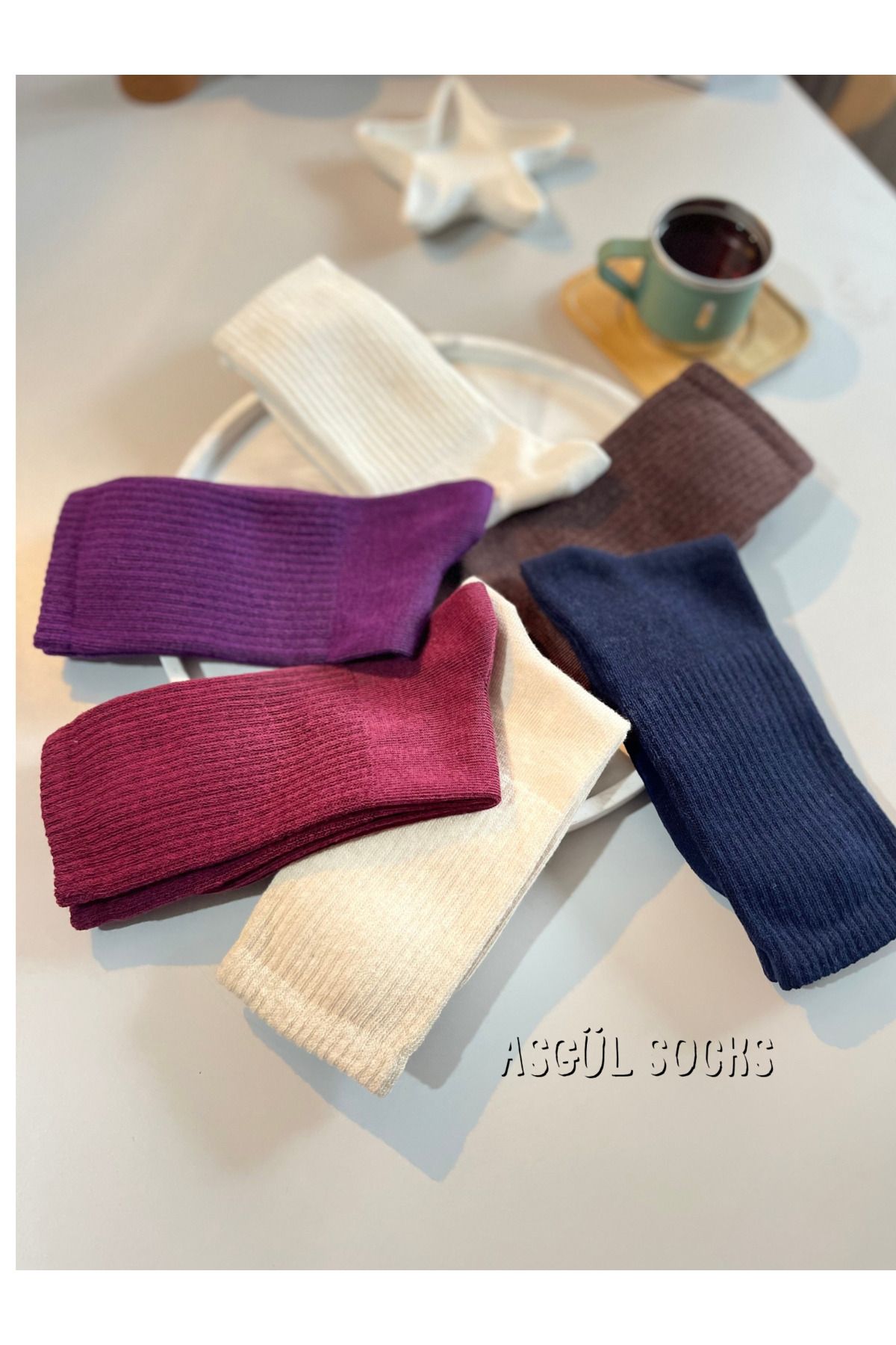 ست جوراب تنیس زنانه نخی ASGÜL SOCKS 6 جفت