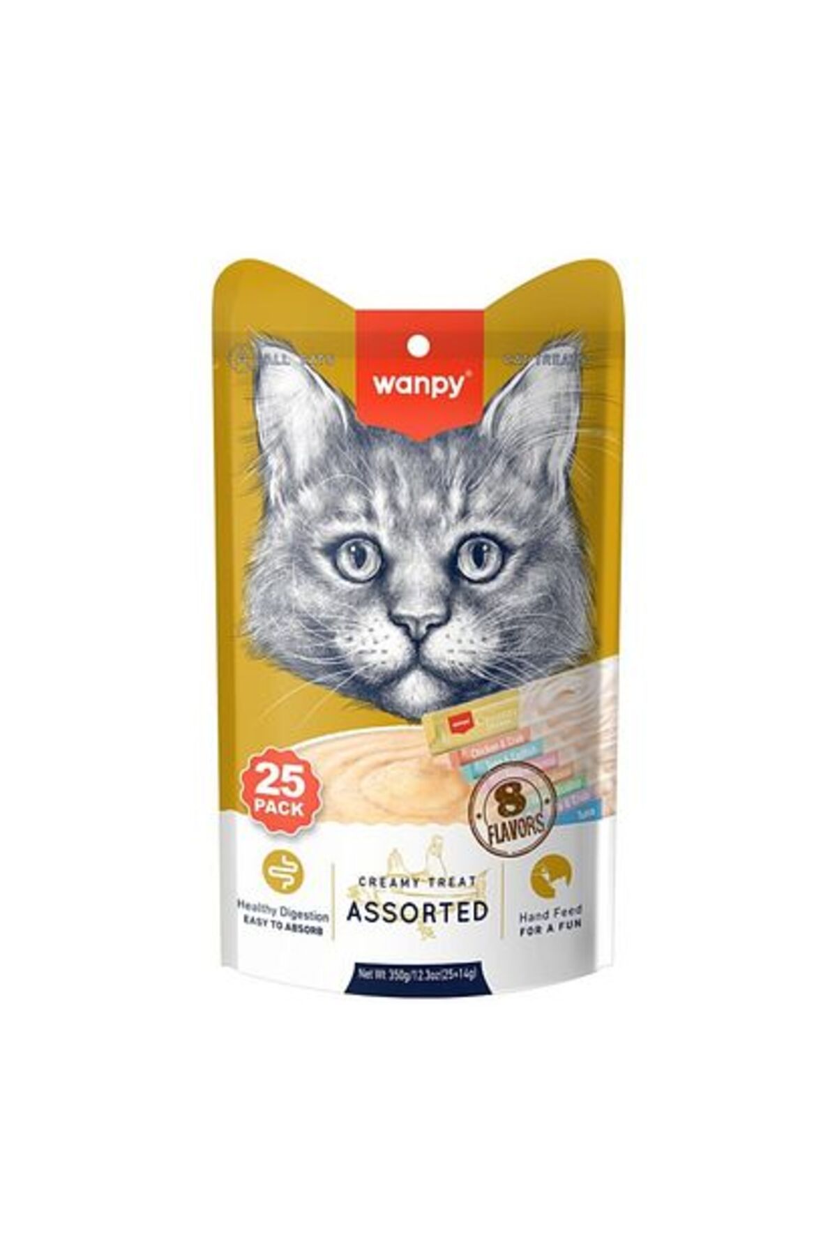 Wanpy Cream Karışık Sıvı Kedi Ödülü 25*14 gr