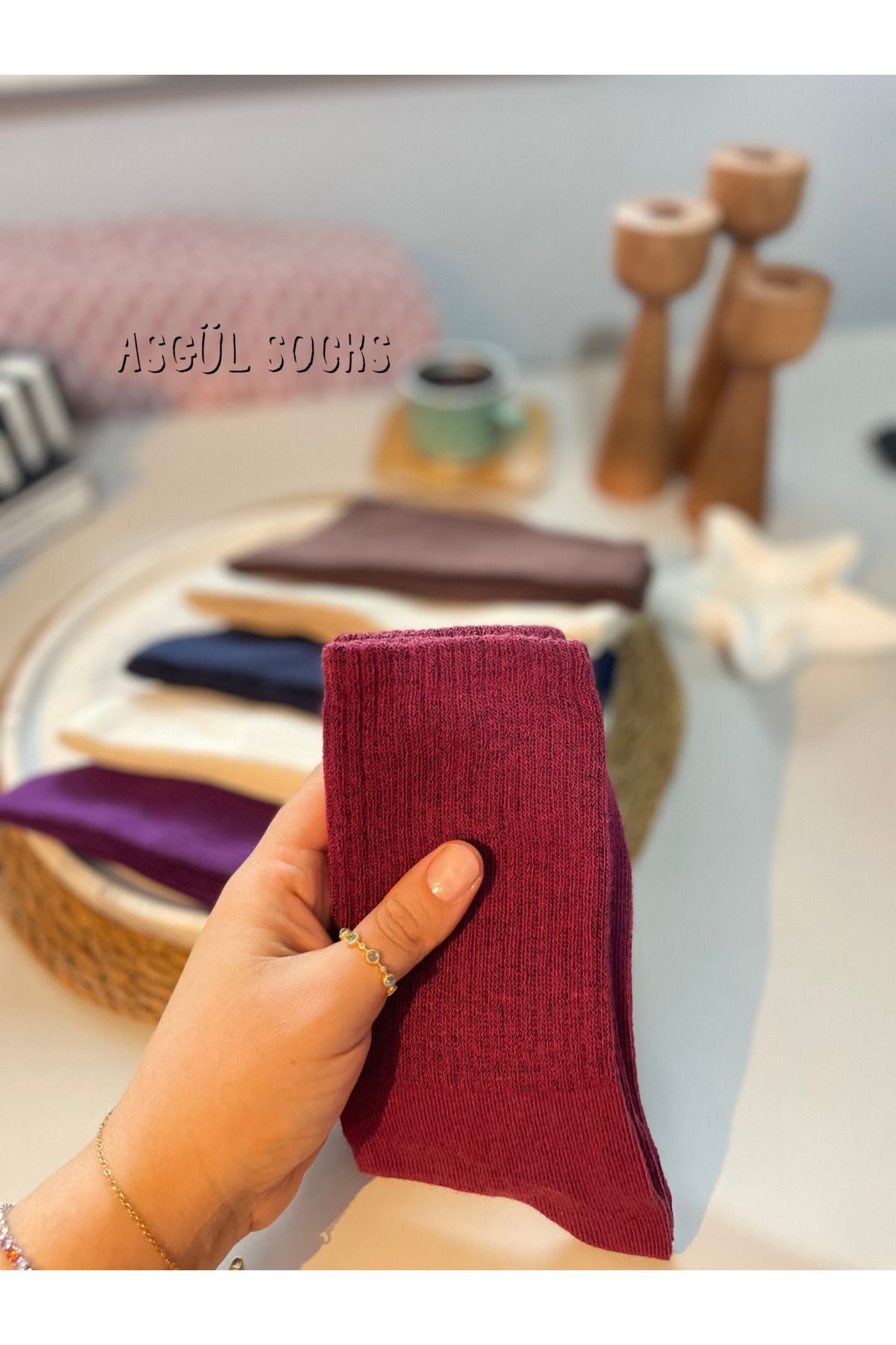 ست جوراب تنیس زنانه نخی ASGÜL SOCKS 6 جفت