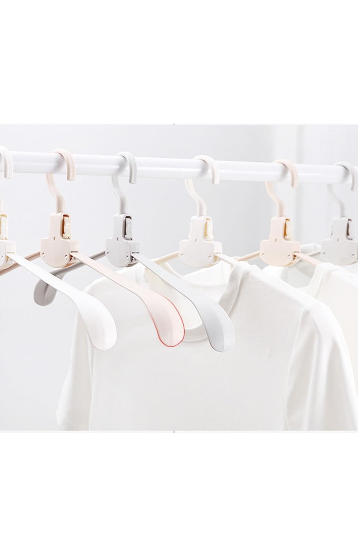 Greathings-5Pcs Practical Ergonomic Design Foldable Easy Operation Portable Shirt Clothes Hanger 4