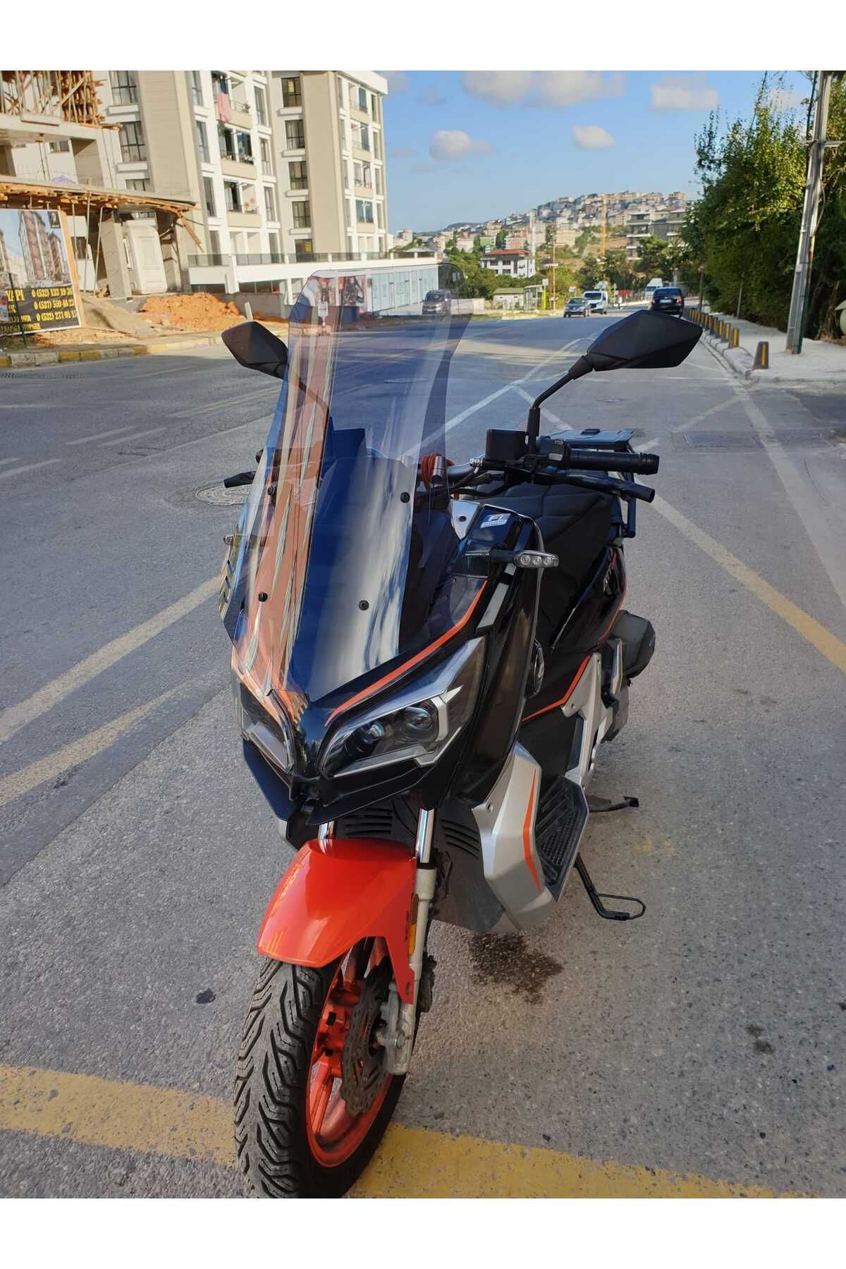 QJ ATR 125 Siperlik Ön Cam 2023-2025 Model 75cm Füme Renkli 4mm UZUN CAM