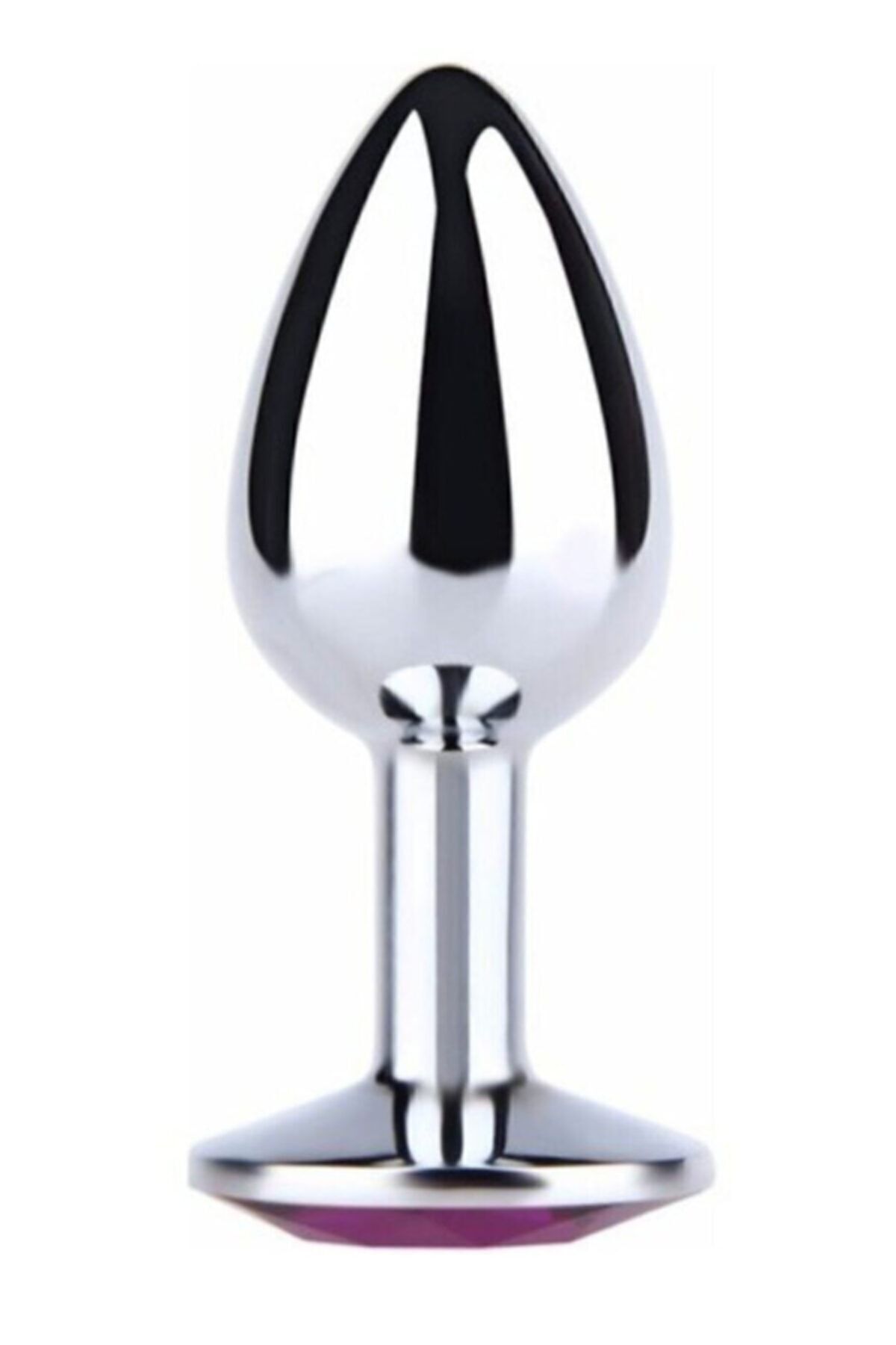 Metal Elmas Taşlı Küçük Boy Anal Plug 7 Cm