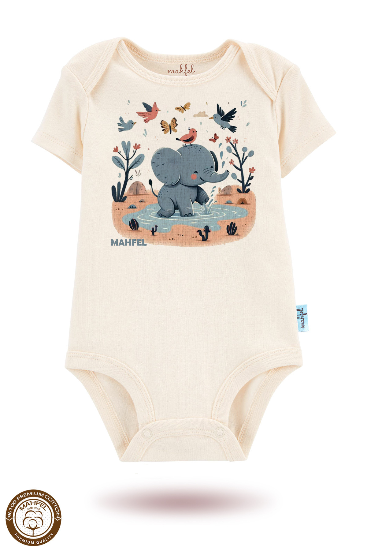 MAHFEL-2-Piece 100% Cotton Organic Printed Snap Fastener Baby Bodysuit 2