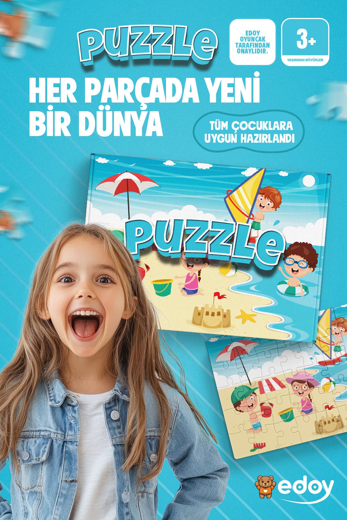 Çocuk Puzzle 24 Parça | Yaz Temalı Ahşap Yapboz 3-4 Yaş için Eğitici ve Eğlenceli 24 Parçalı Puzzle