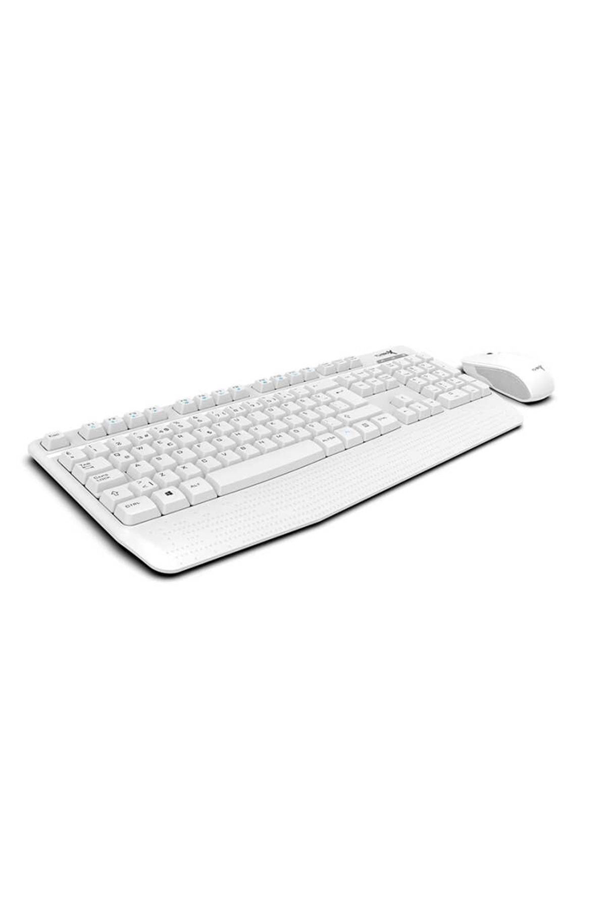 TURBOX Workeys Office Usb Kablosuz 2.4ghz Beyaz Multimedya Standart Q Kablosuz Klavye Ve Mouse