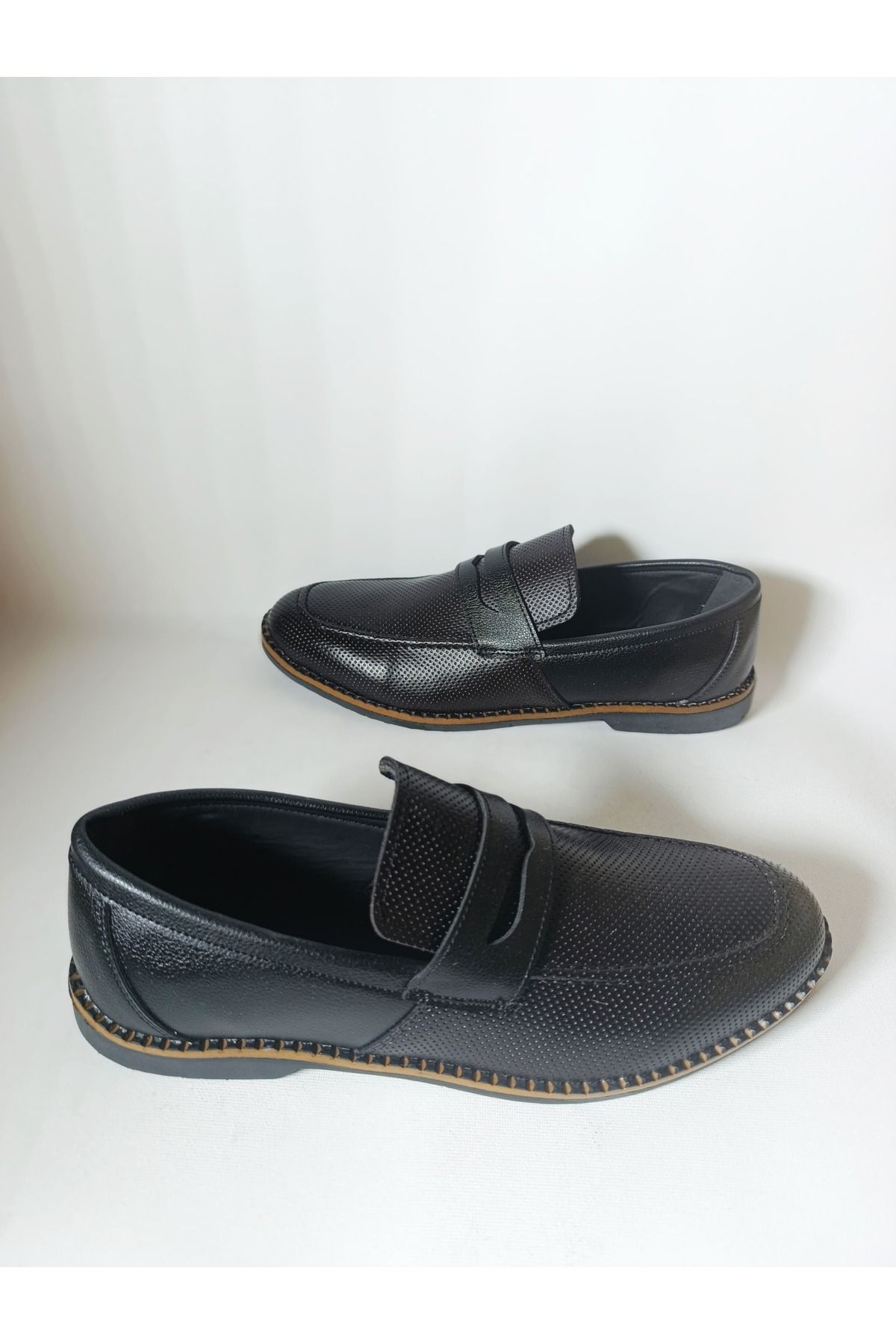 MODA Ağalar Siyah Ön Detaylı Erkek  Loafer Ayakkabj