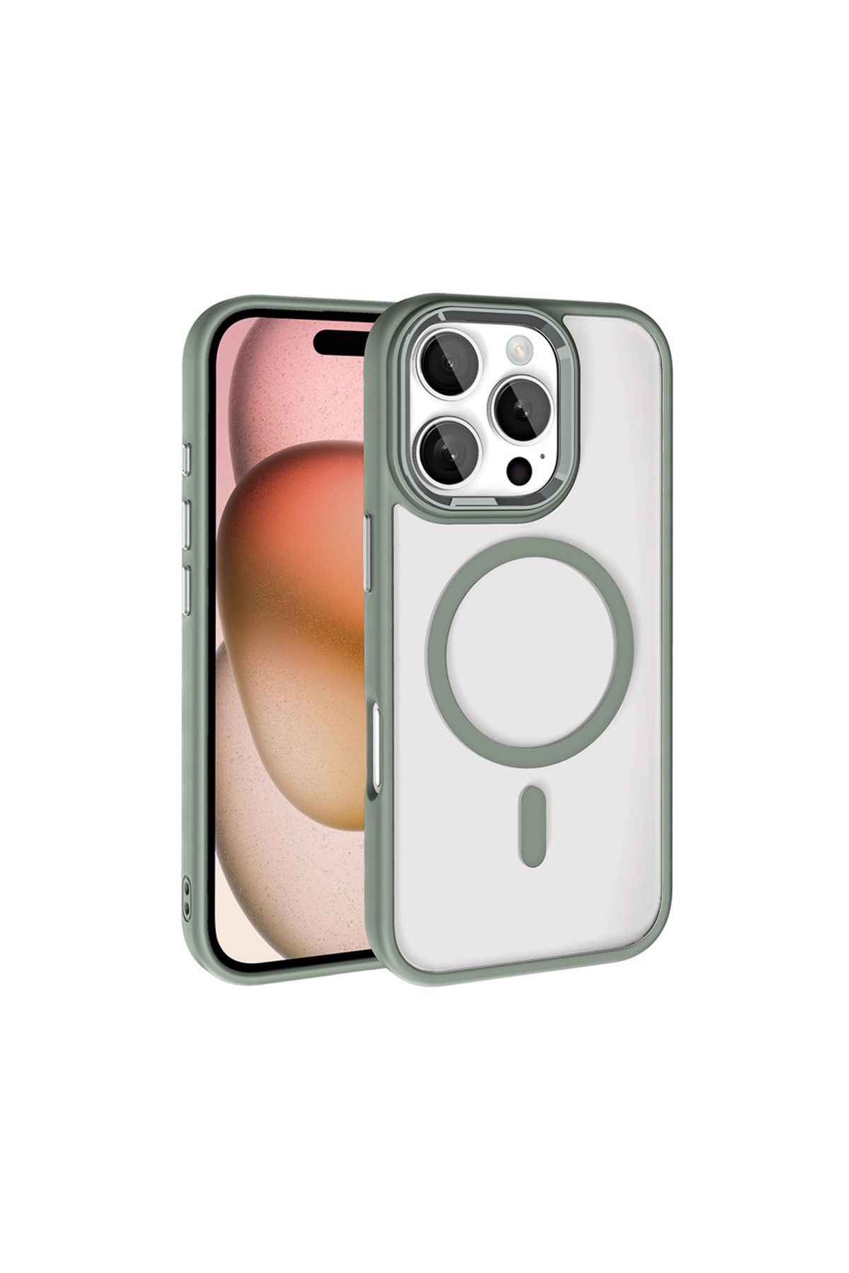 TECNOTREND APPLE iPhone 16 Pro Şarj Özellikli Wireless Krom Magsafe Silikon Kapak
