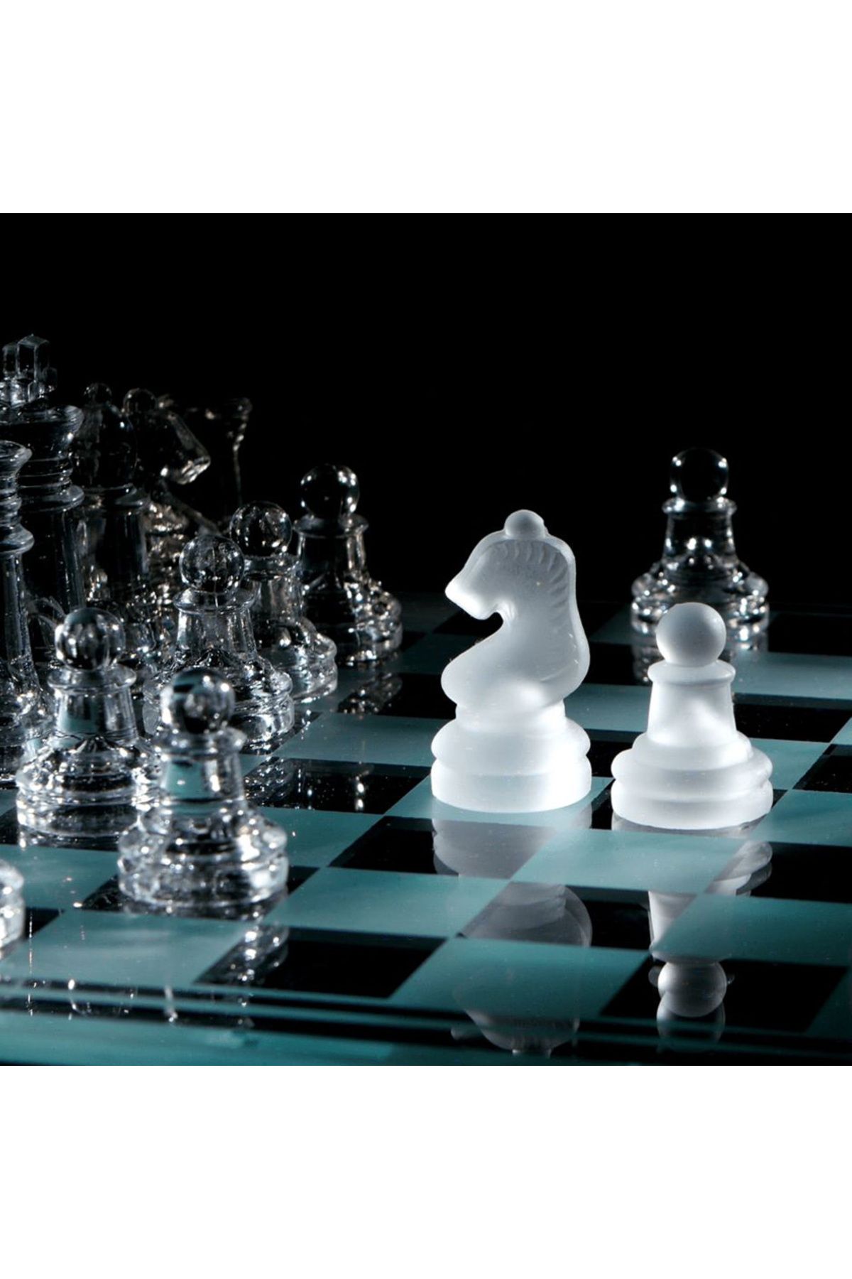 ahsun Glass Chess Cam Satranç Takımı (35 cm x 35 cm)