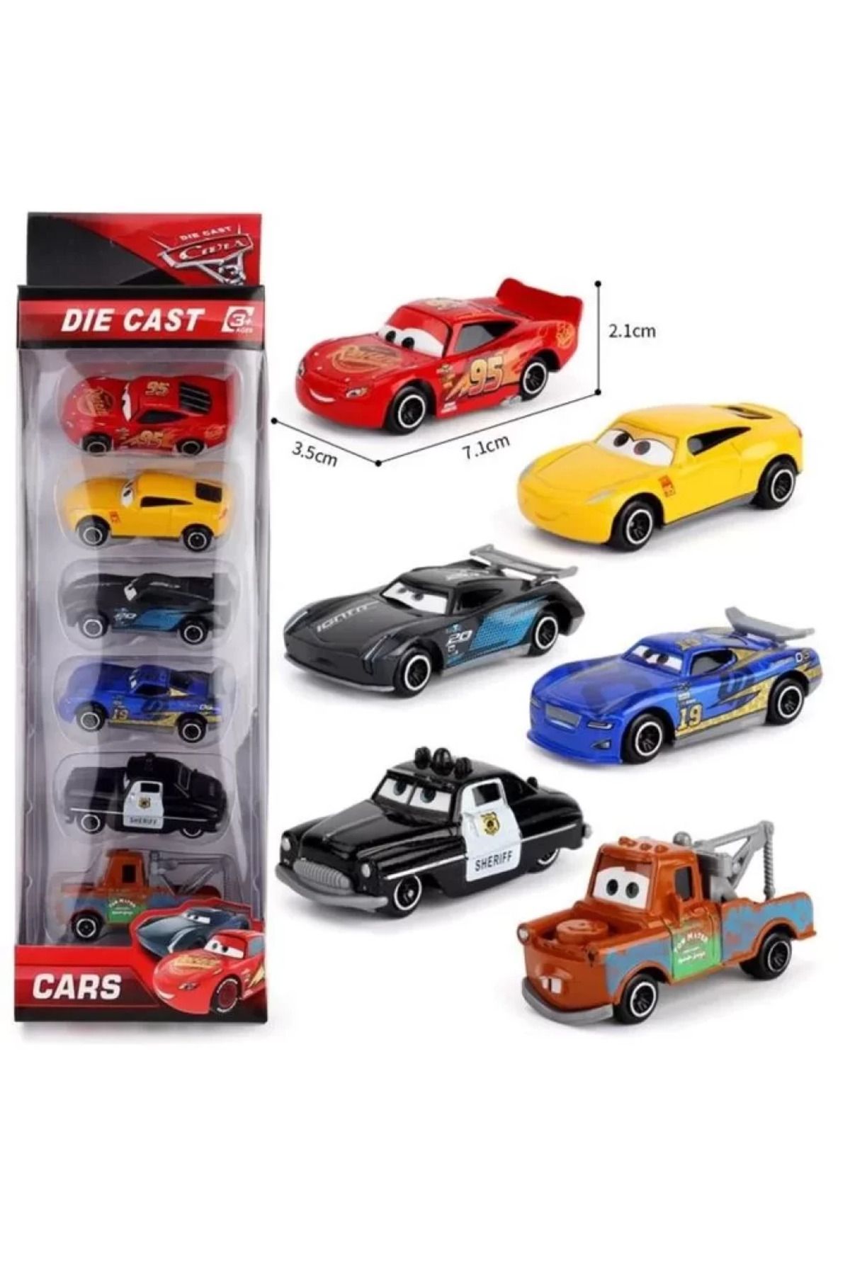 Can Ali Toys Kutulu Araba 5'li Arabalar Çizgi Film Cars