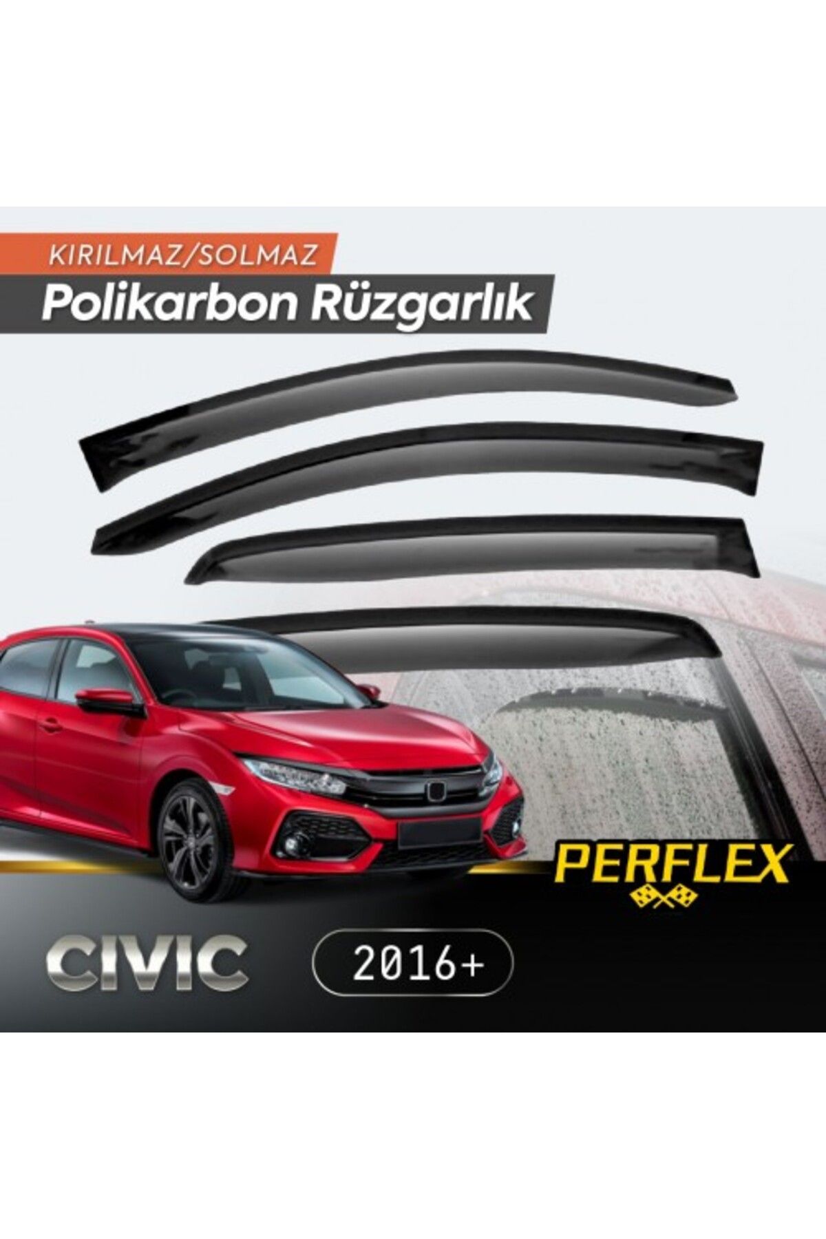 Seyrangah Honda Civic 2016+ Cam Rüzgarlığı V2 Mugen
