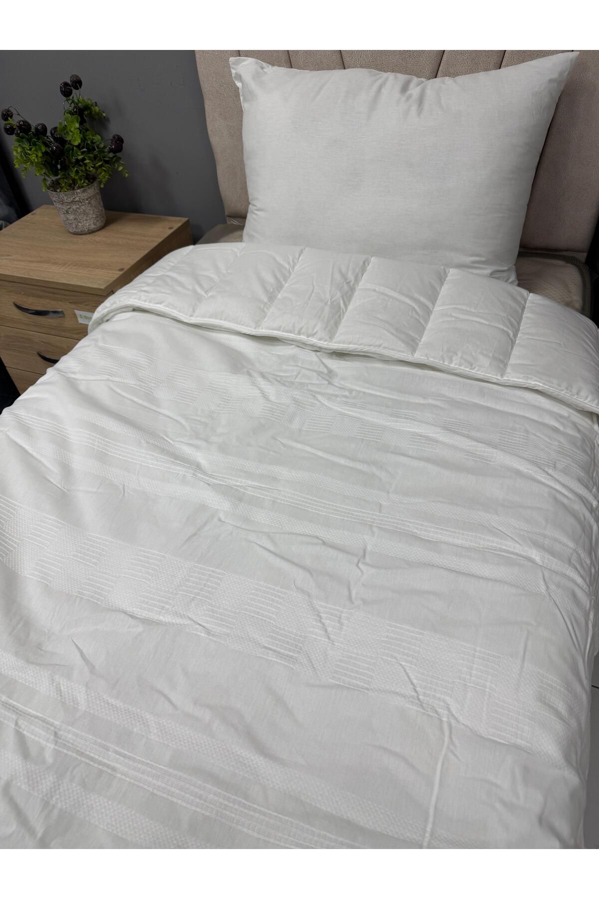 Clasy-Ranforce Unita V4 - Double, Double-Sided, White Plain Pattern Quilted 100% Cotton 2