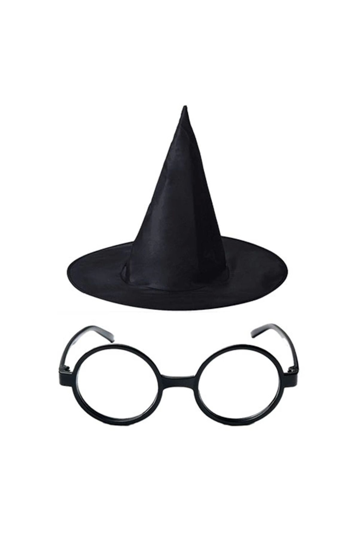 Easy Tedarik Harry Potter Büyücü Şapkası Ve Harry Potter Büyücü Gözlüğü Siyah Renk