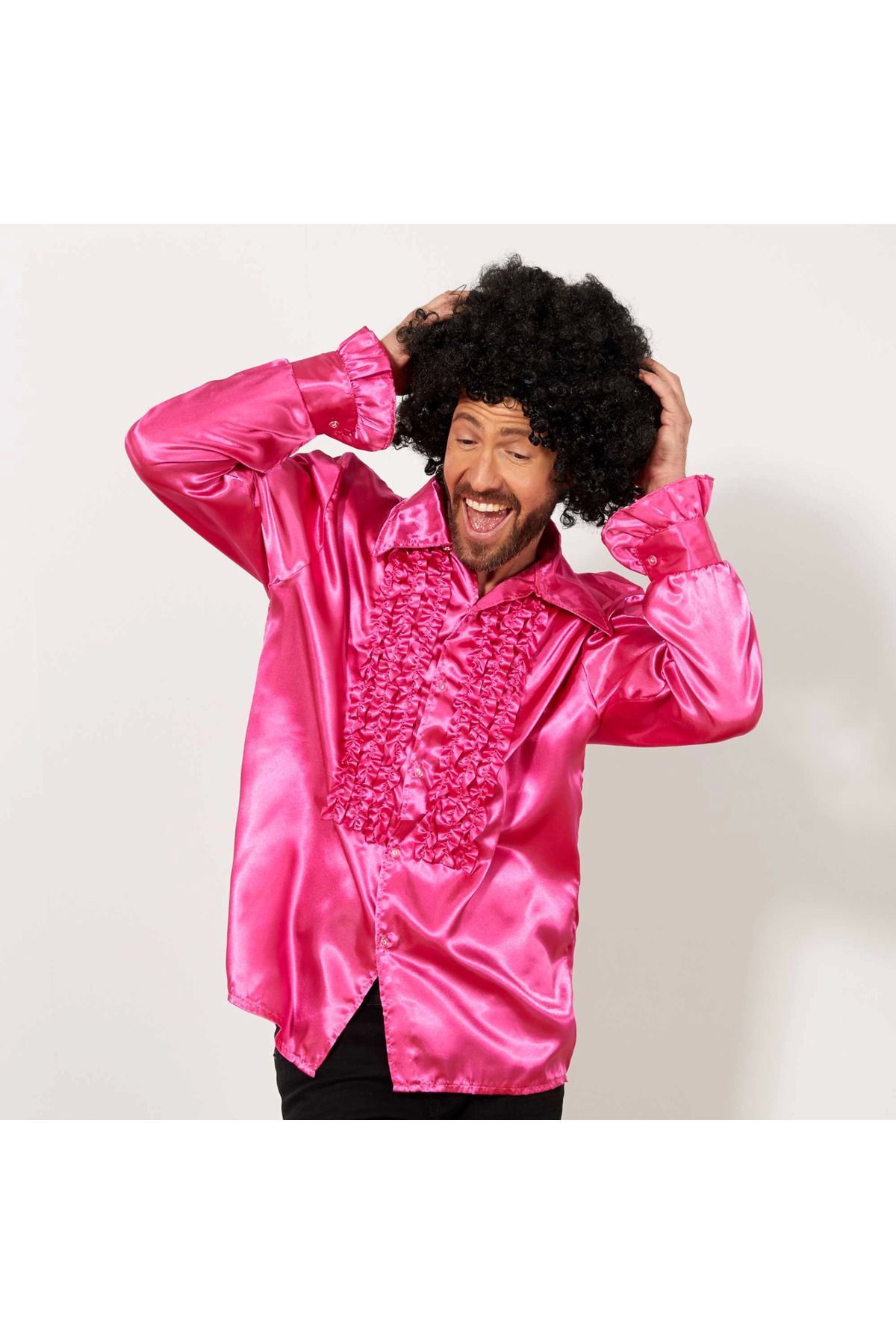 Easy Tedarik Siyah Renk Kıvırcık Afro Bonus Peruk