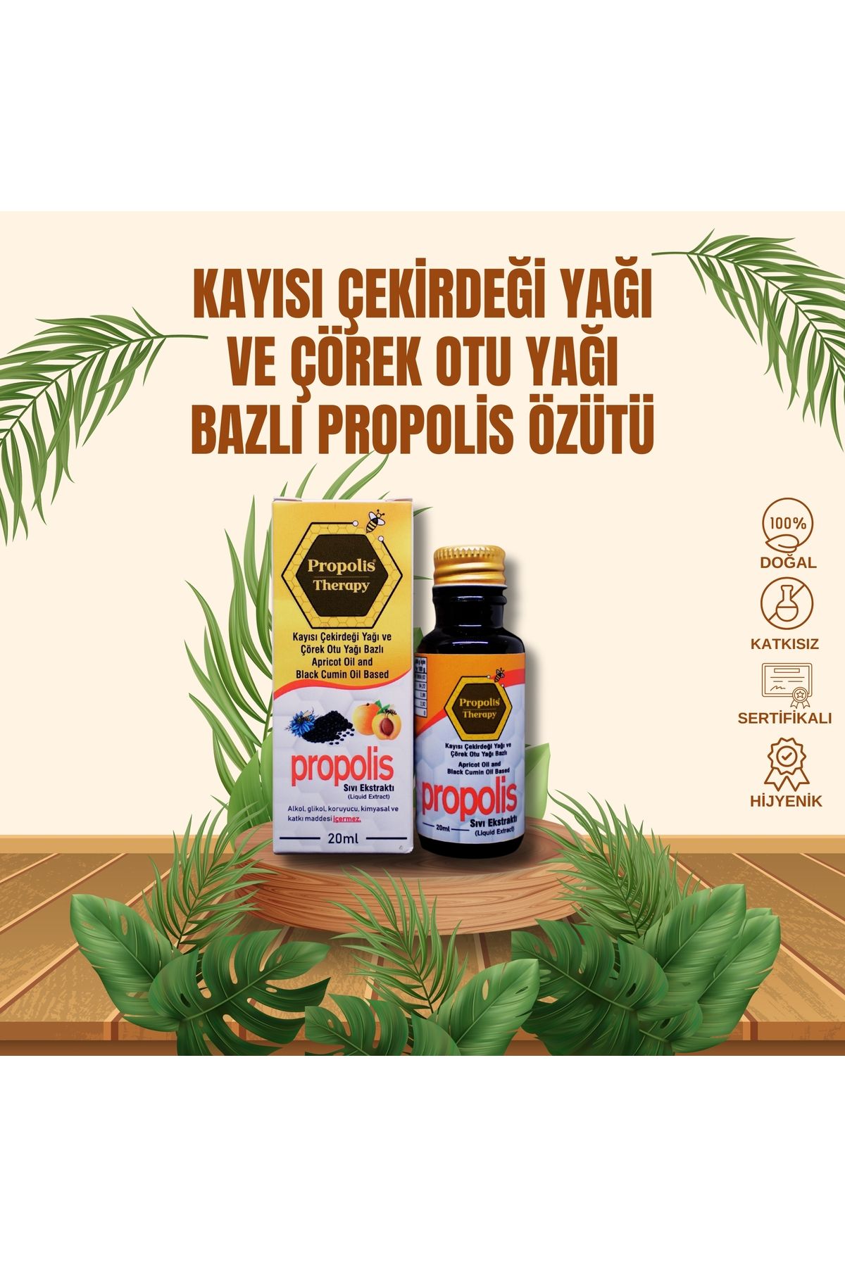 Propolis Therapy Kayısı Çekirdeği Yağı ve Çörek Otu Yağı Bazlı Propolis Ekstraktı 20ml