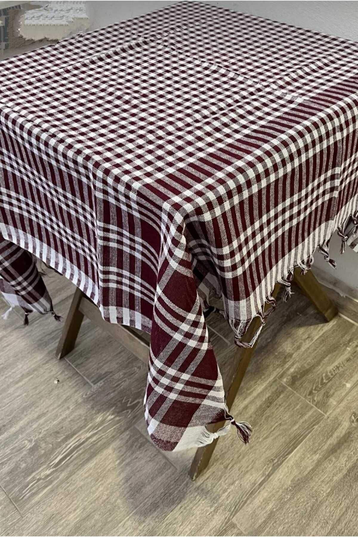 MORRİVAL 170x170 Cm Set De Cârpă Și Față De Masă Din Bumbac Cu Franjuri - 170 x 170