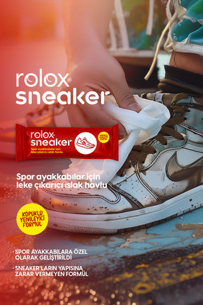 Rolox Sneaker - 50 Paket - Spor Ayakkabılar Için Leke Çıkarıcı Islak Havlu